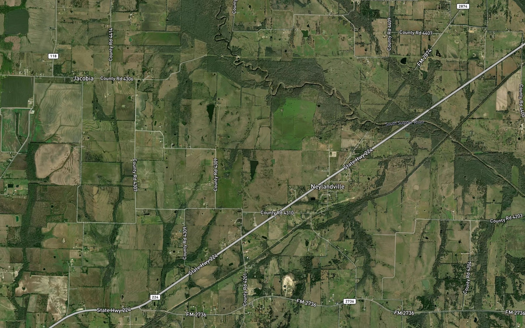 Satellite map of the Marion Lake