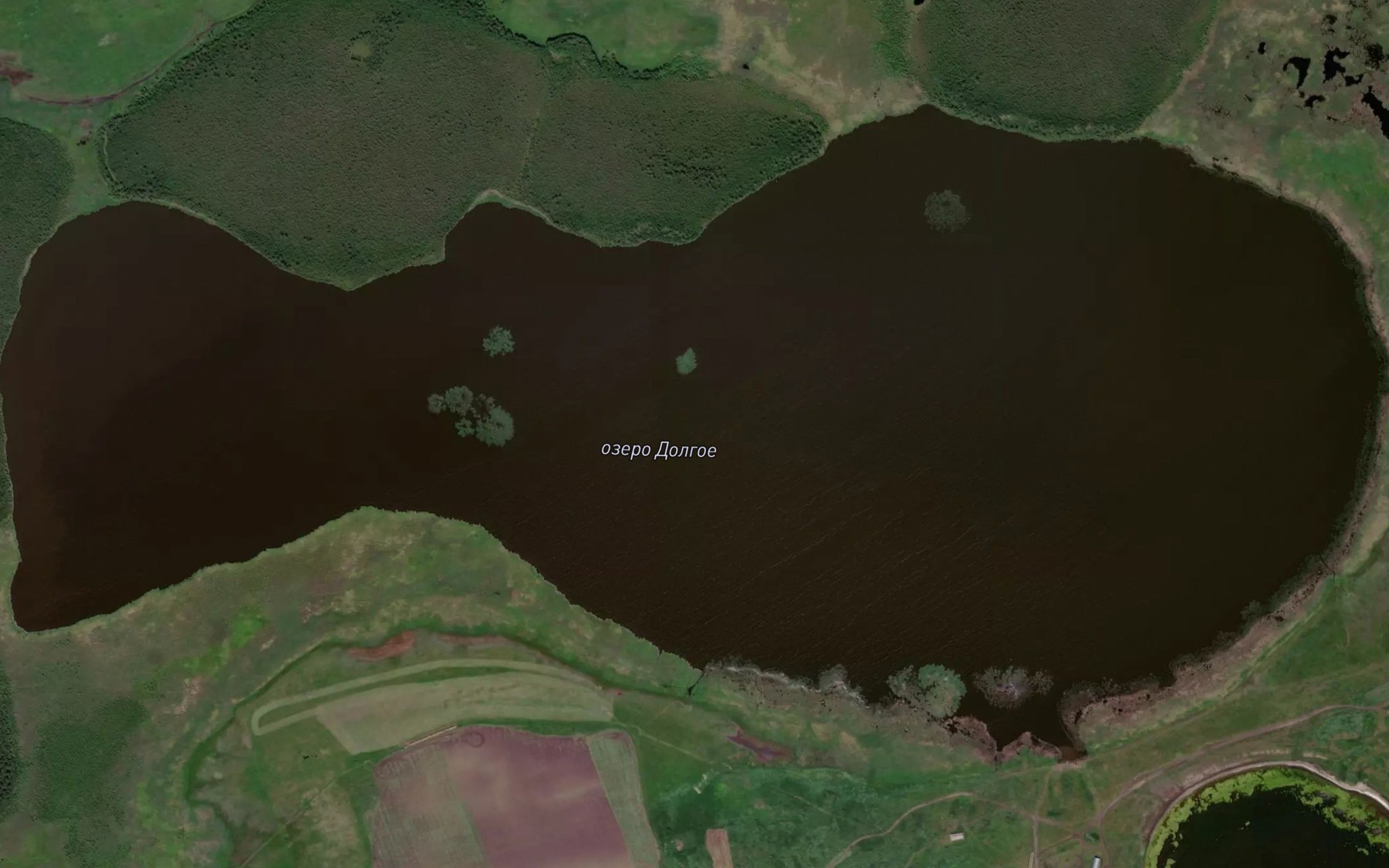 Satellite map of the Ozero Dolgoye