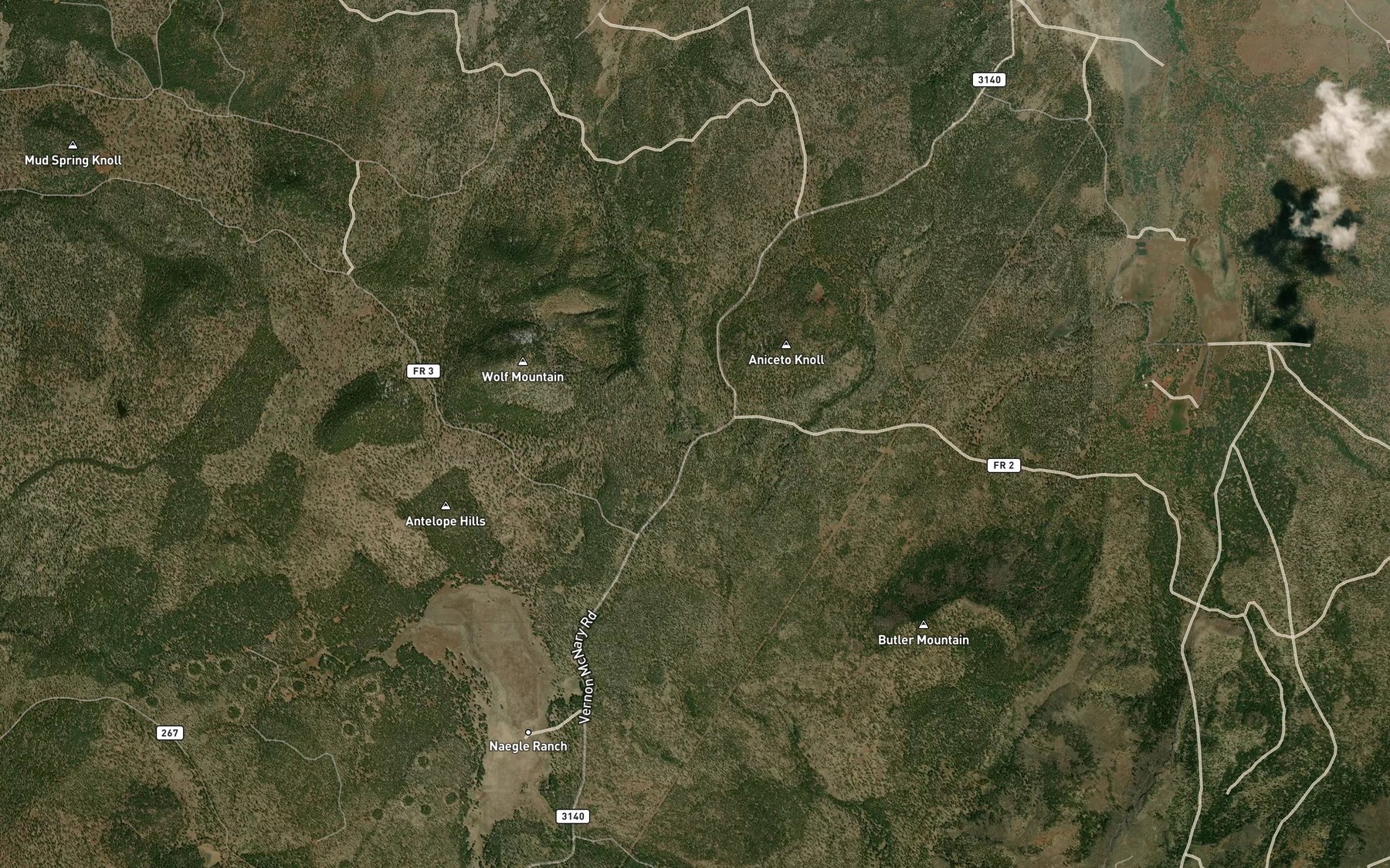 Satellite map of the McKay Spring