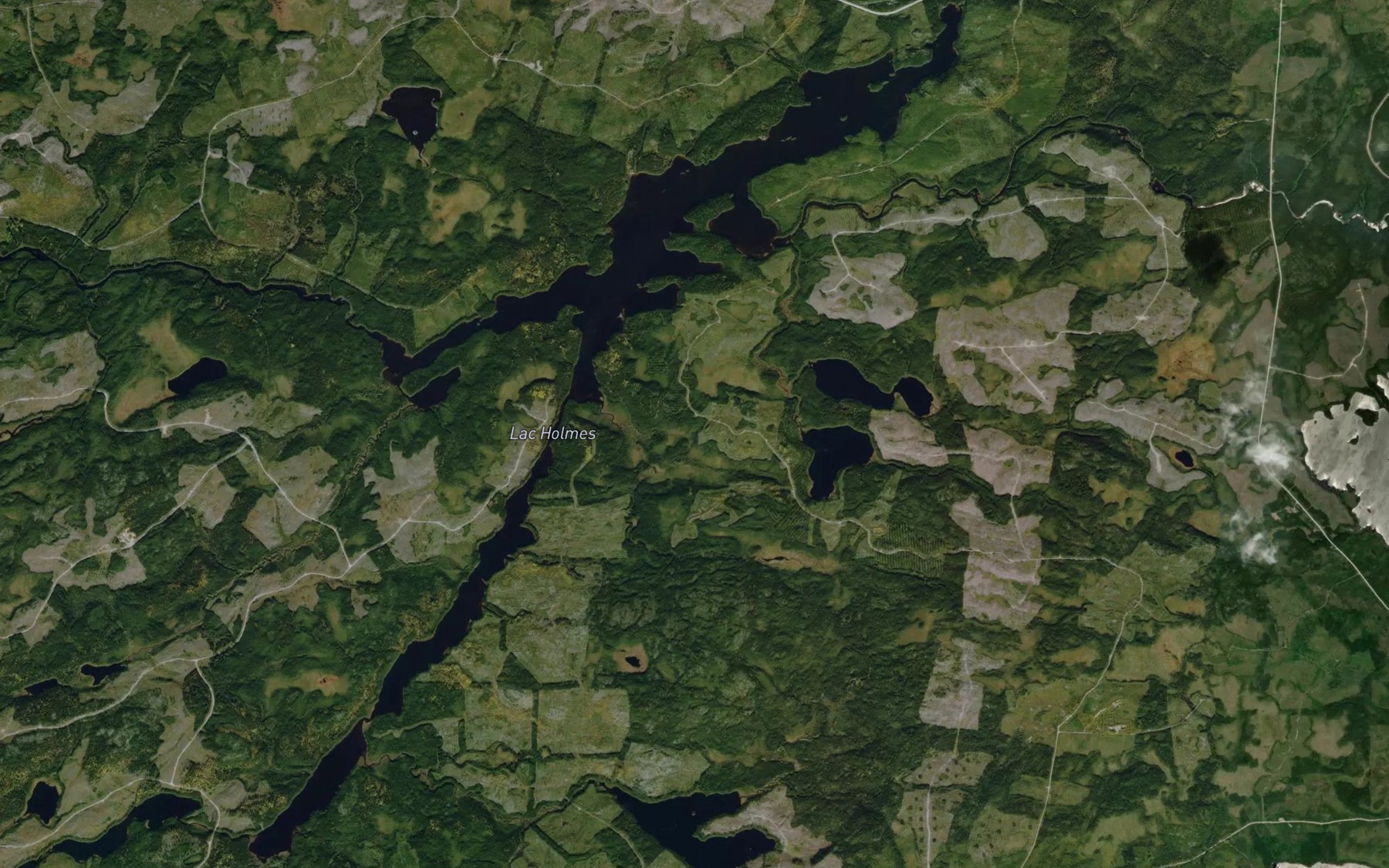 Satellite map of the Lac Holmes