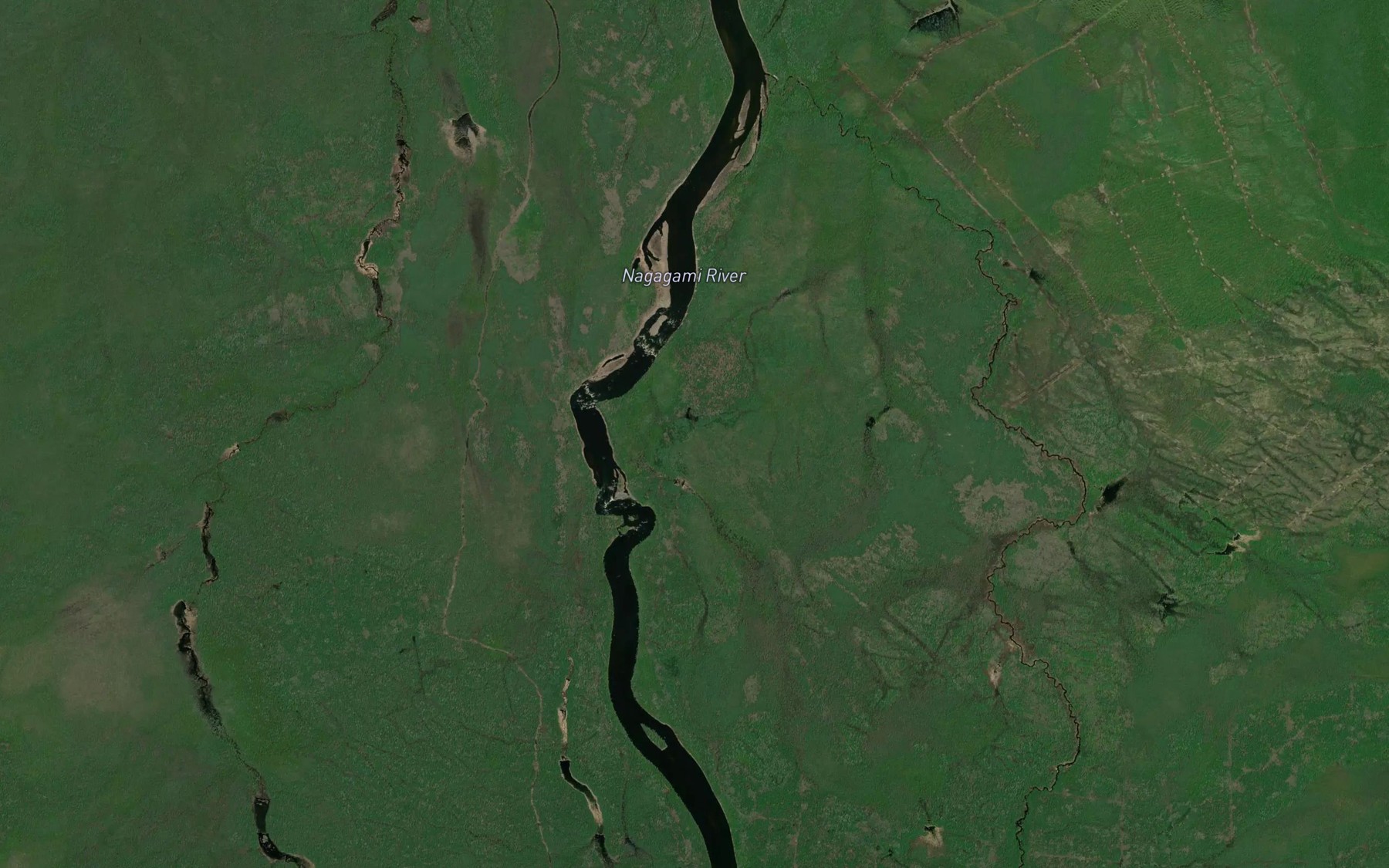 Satellite map of the Three Portages Rapids