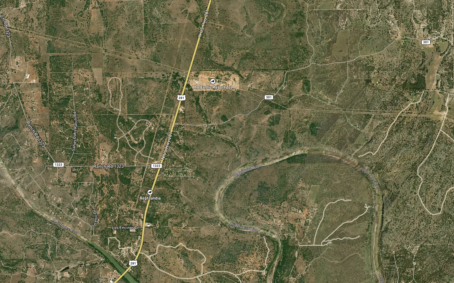 Satellite map of the Hardin Russell Creek