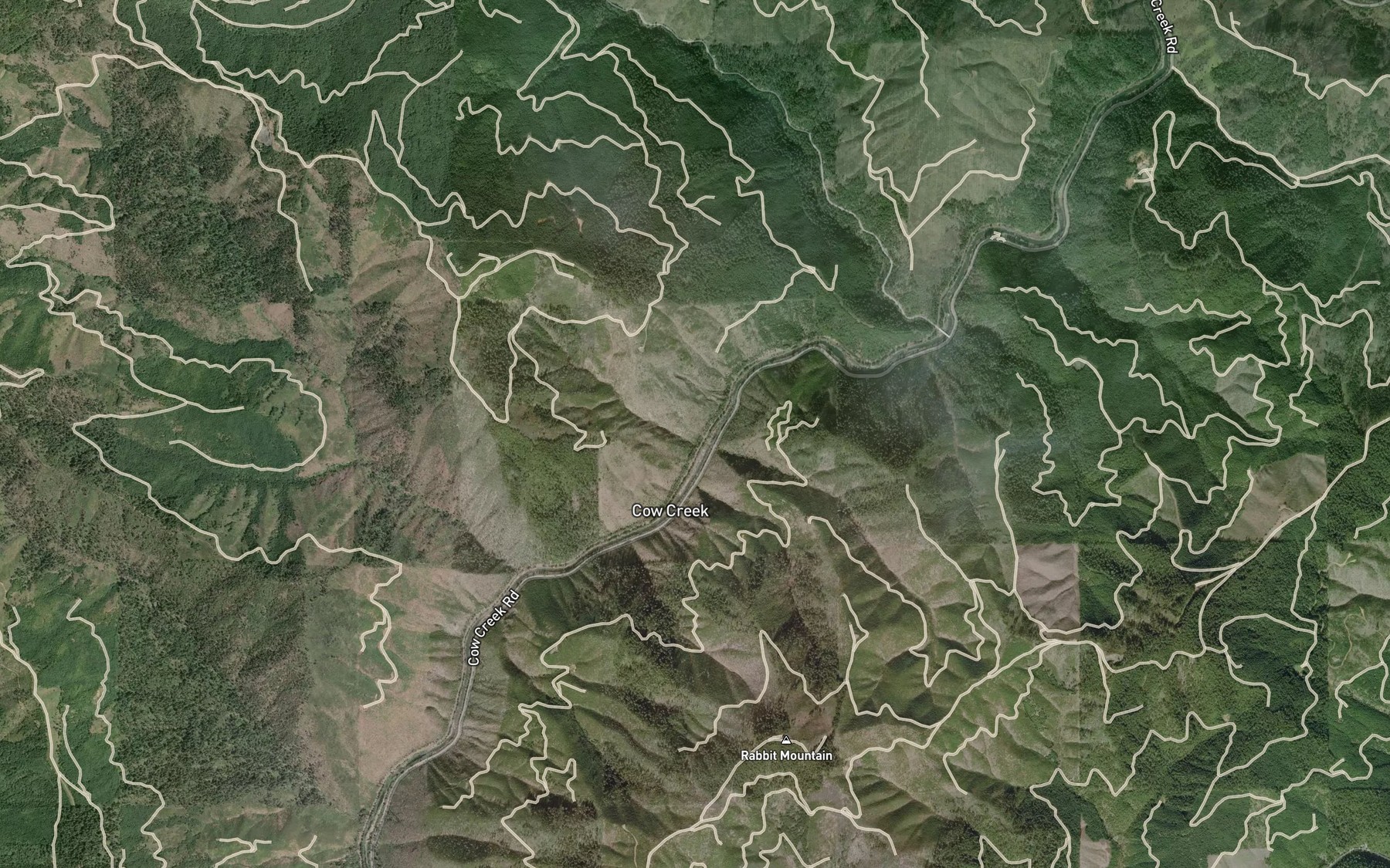 Satellite map of the Stanchion Creek