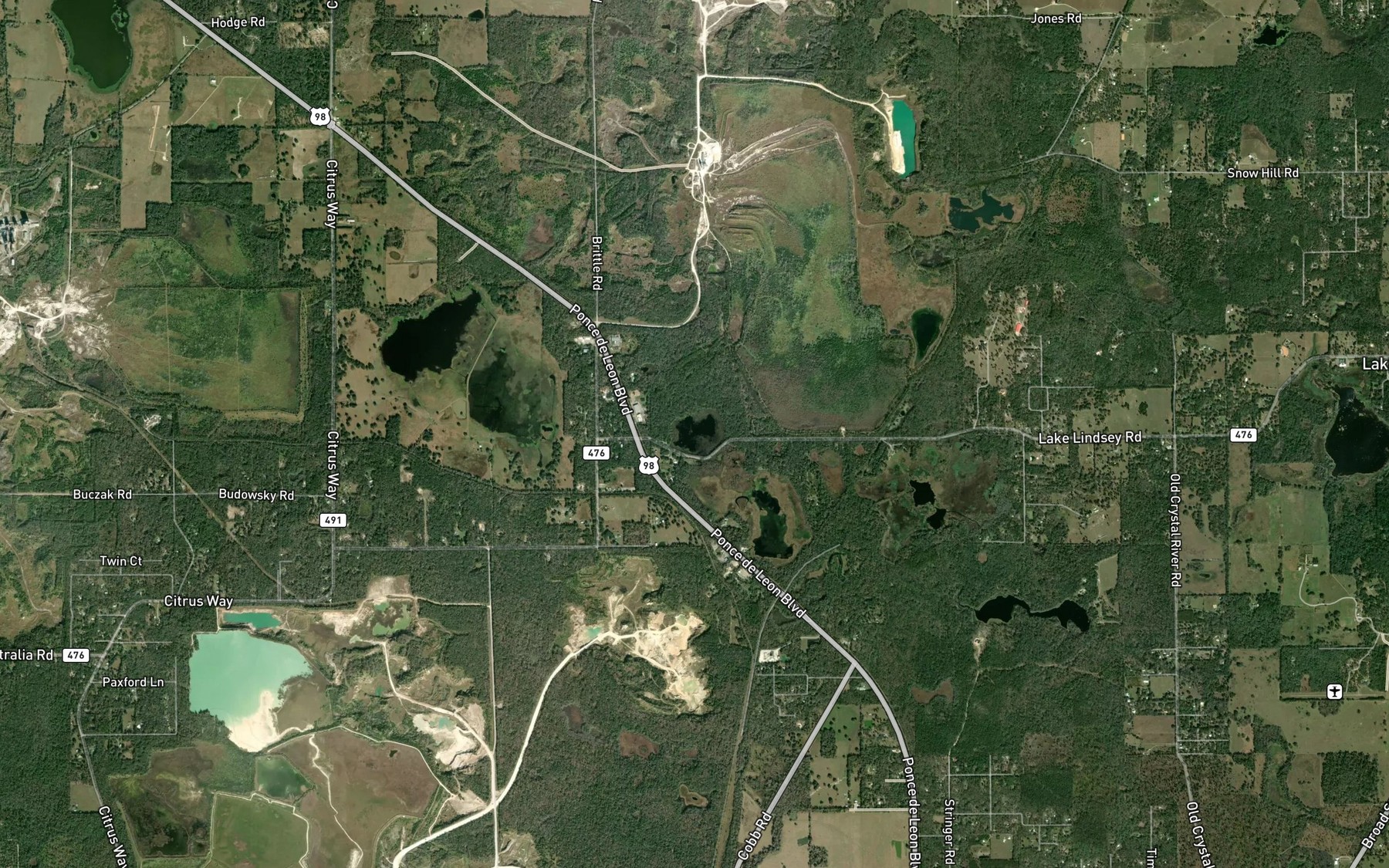 Satellite map of the Johnson Pond