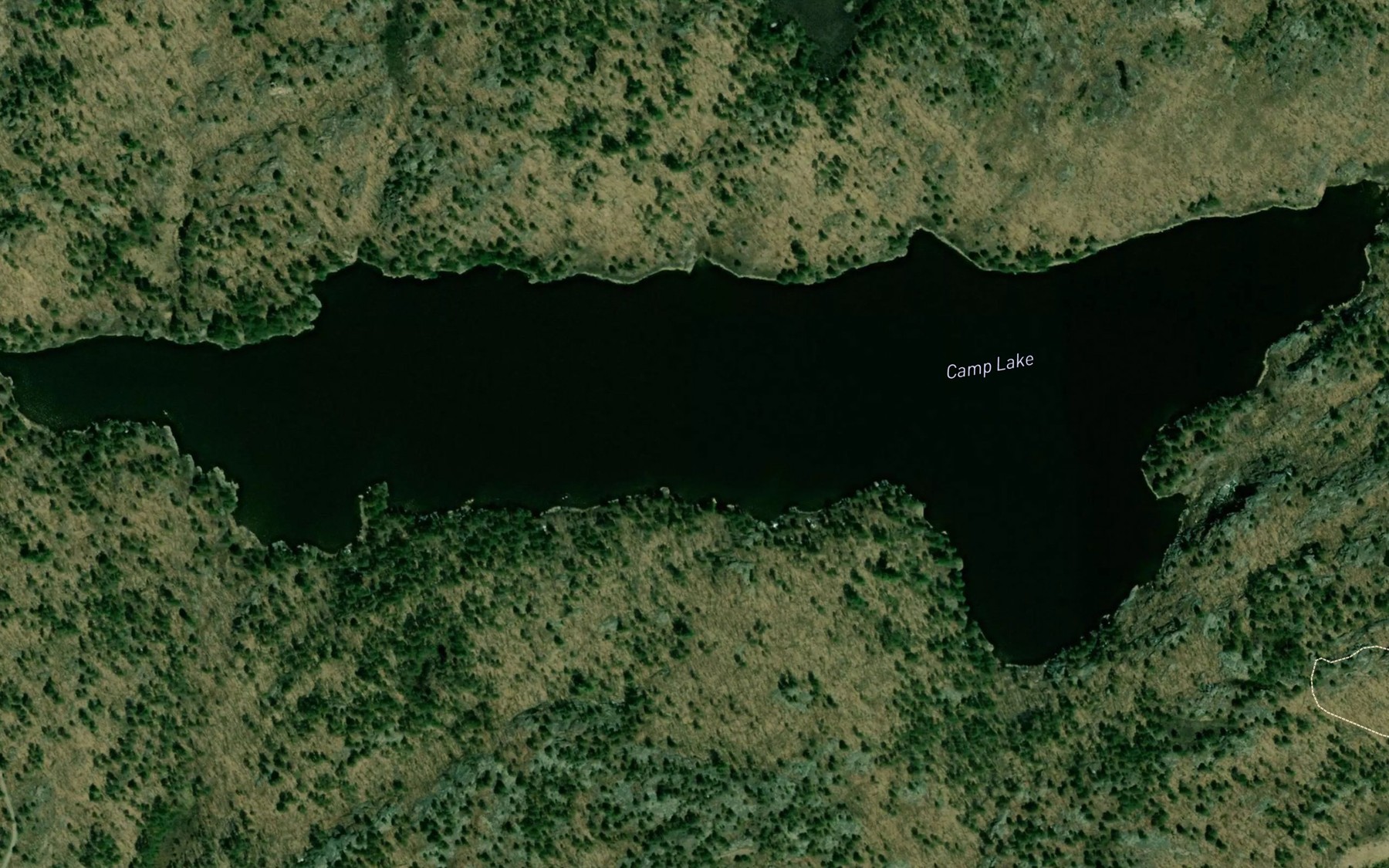 Satellite map of the Camp Lake
