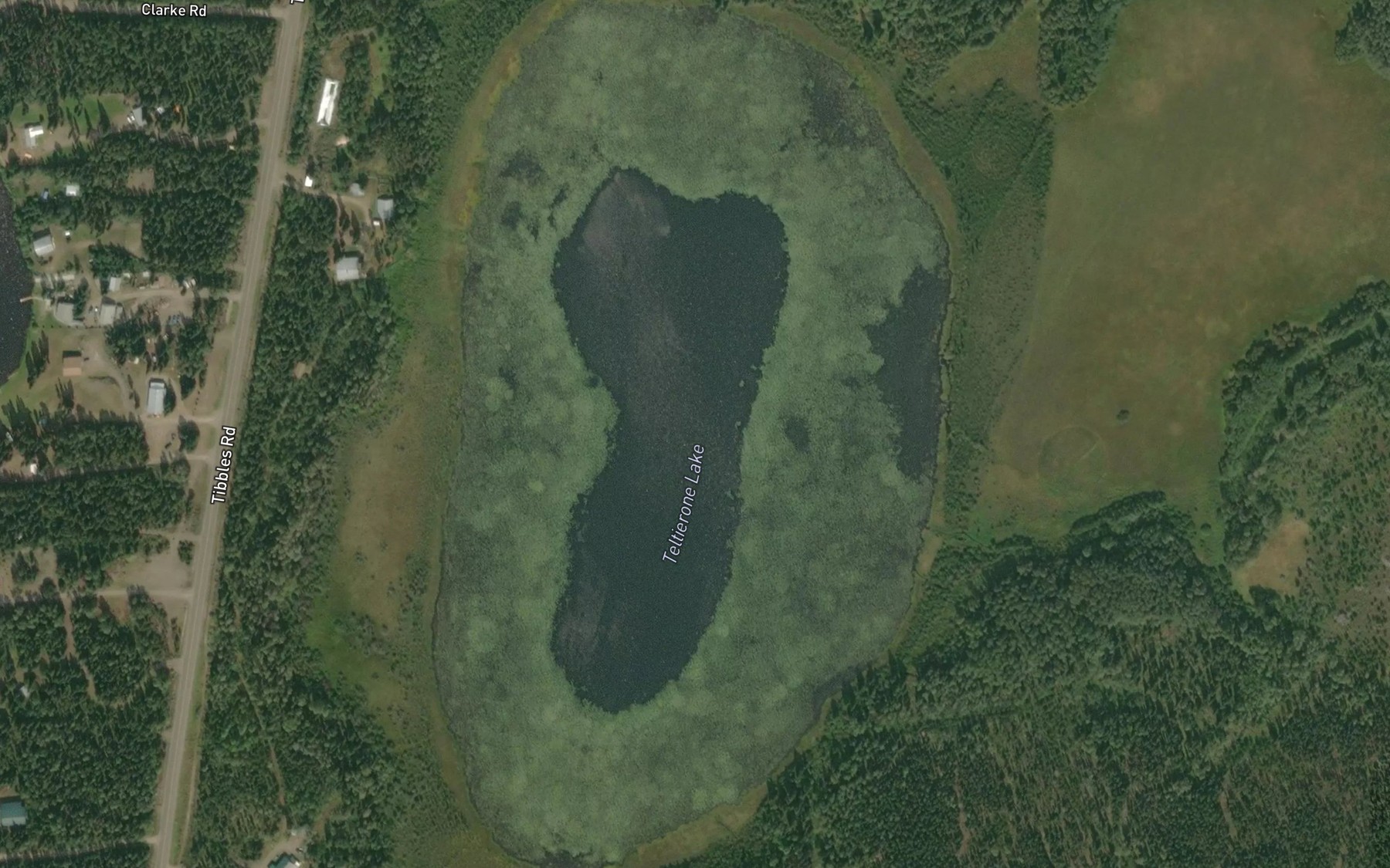 Satellite map of the Teltierone Lake