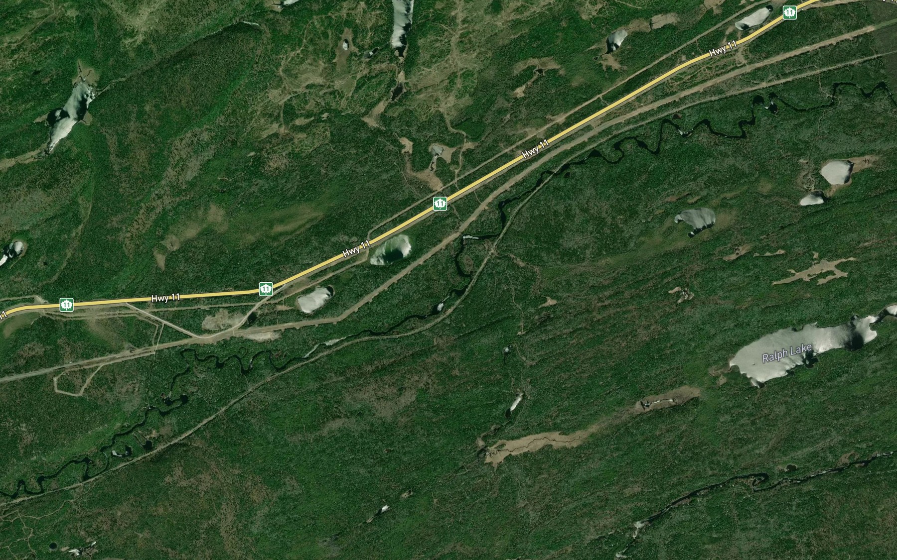 Satellite map of the Ralph Creek
