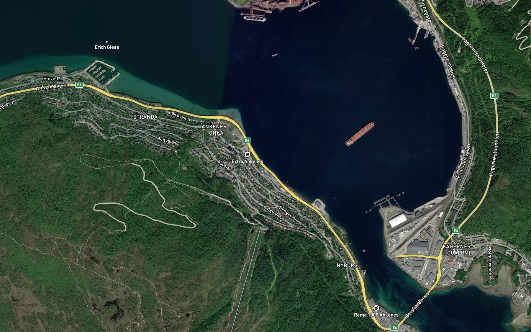 Satellite map of the Klokkarvika