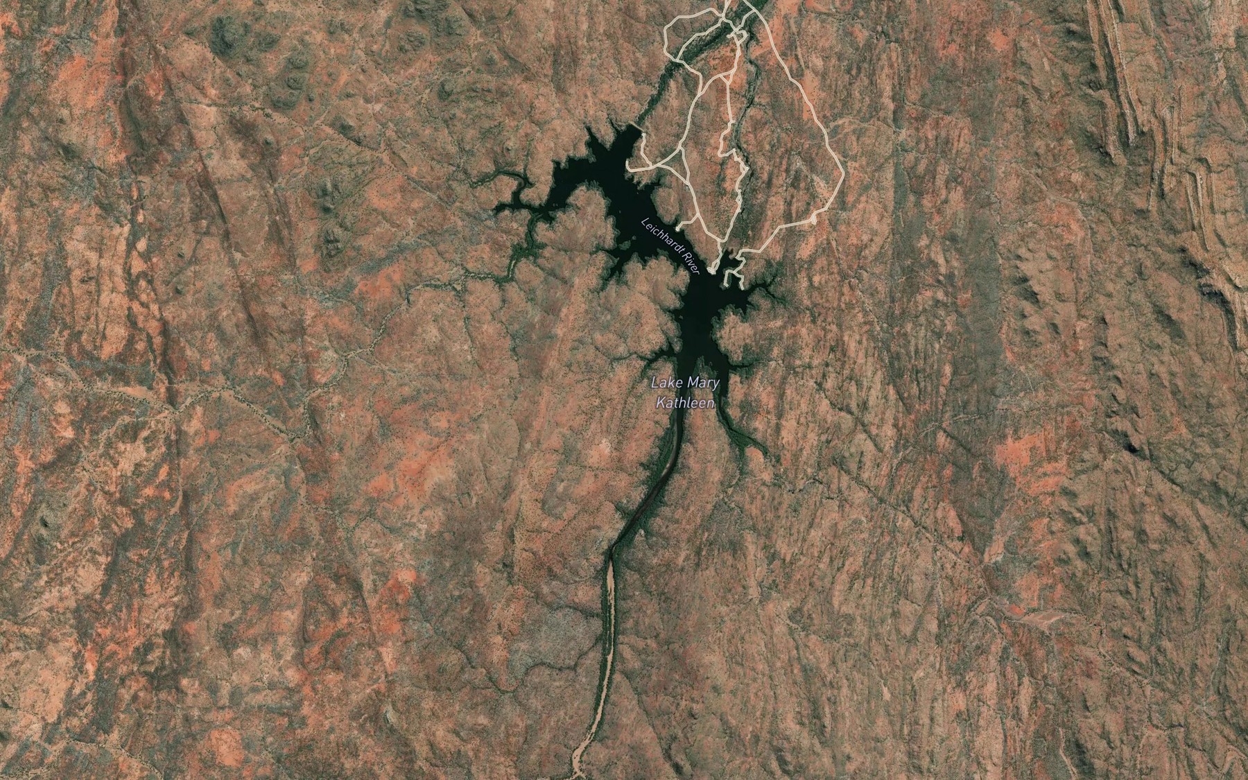 Satellite map of the Lake Mary Kathleen