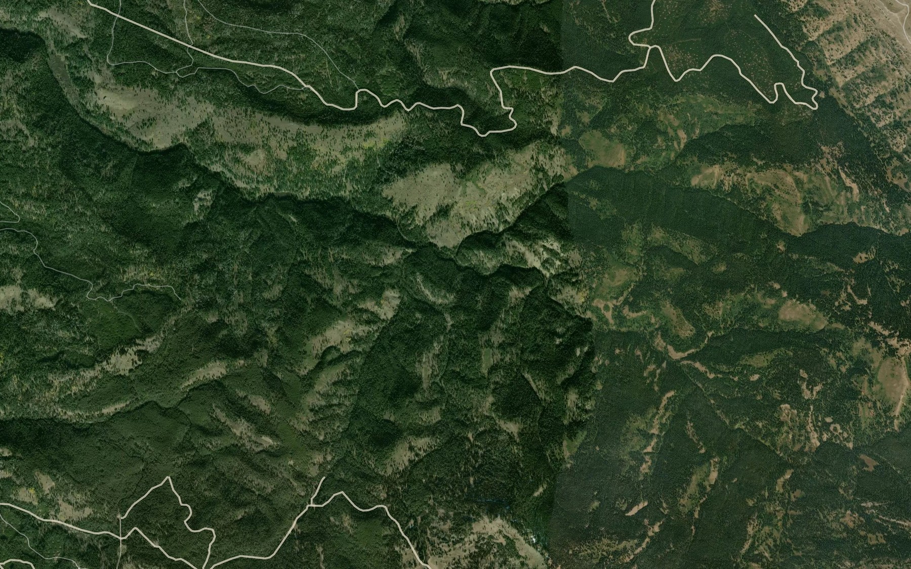 Satellite map of the South Fork Canyon Creek