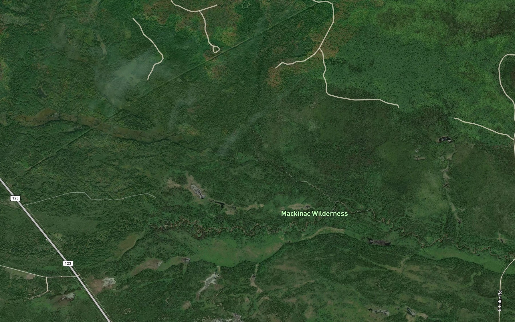 Satellite map of the Taylor Creek