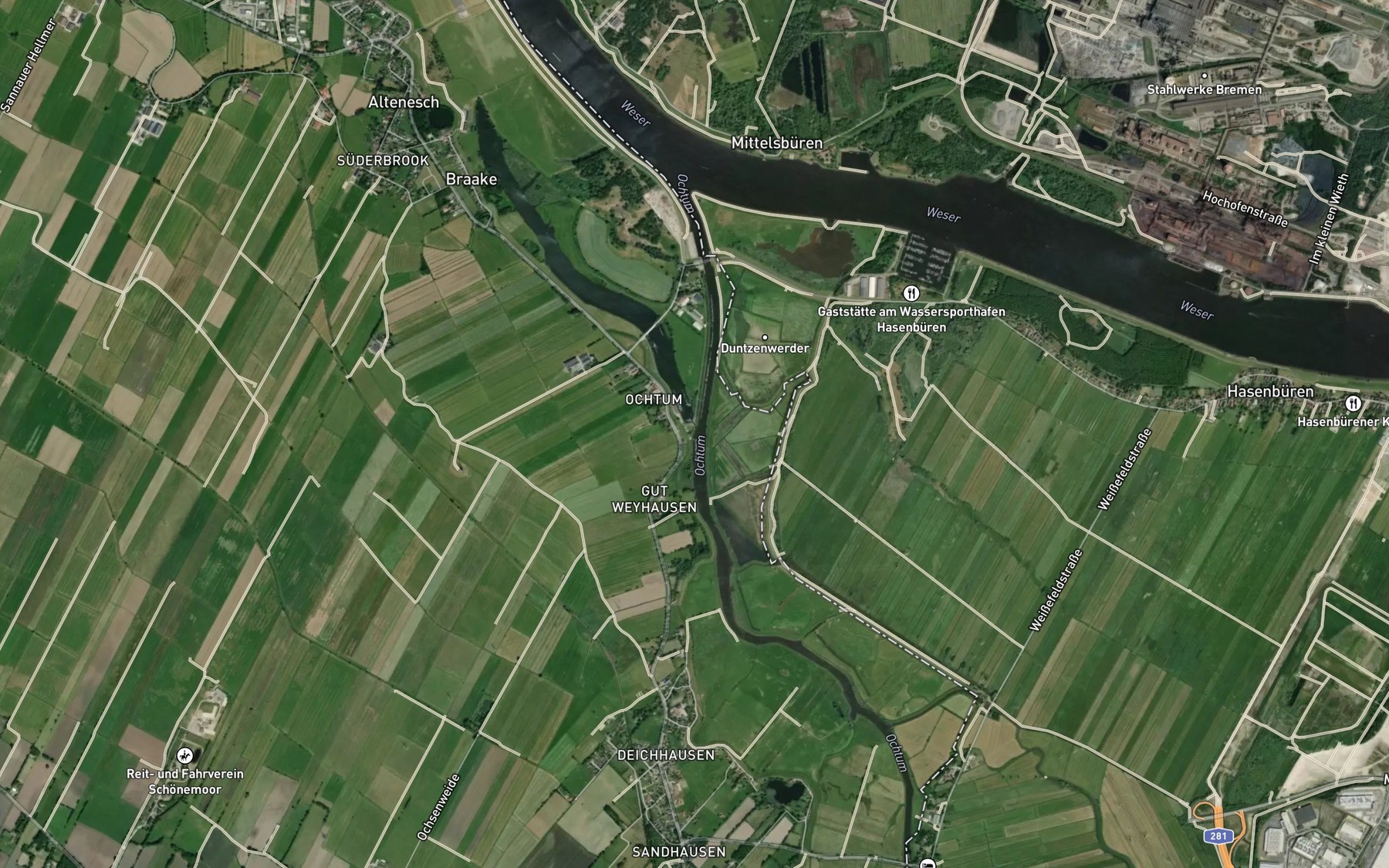 Satellite map of the Alte Ochtum