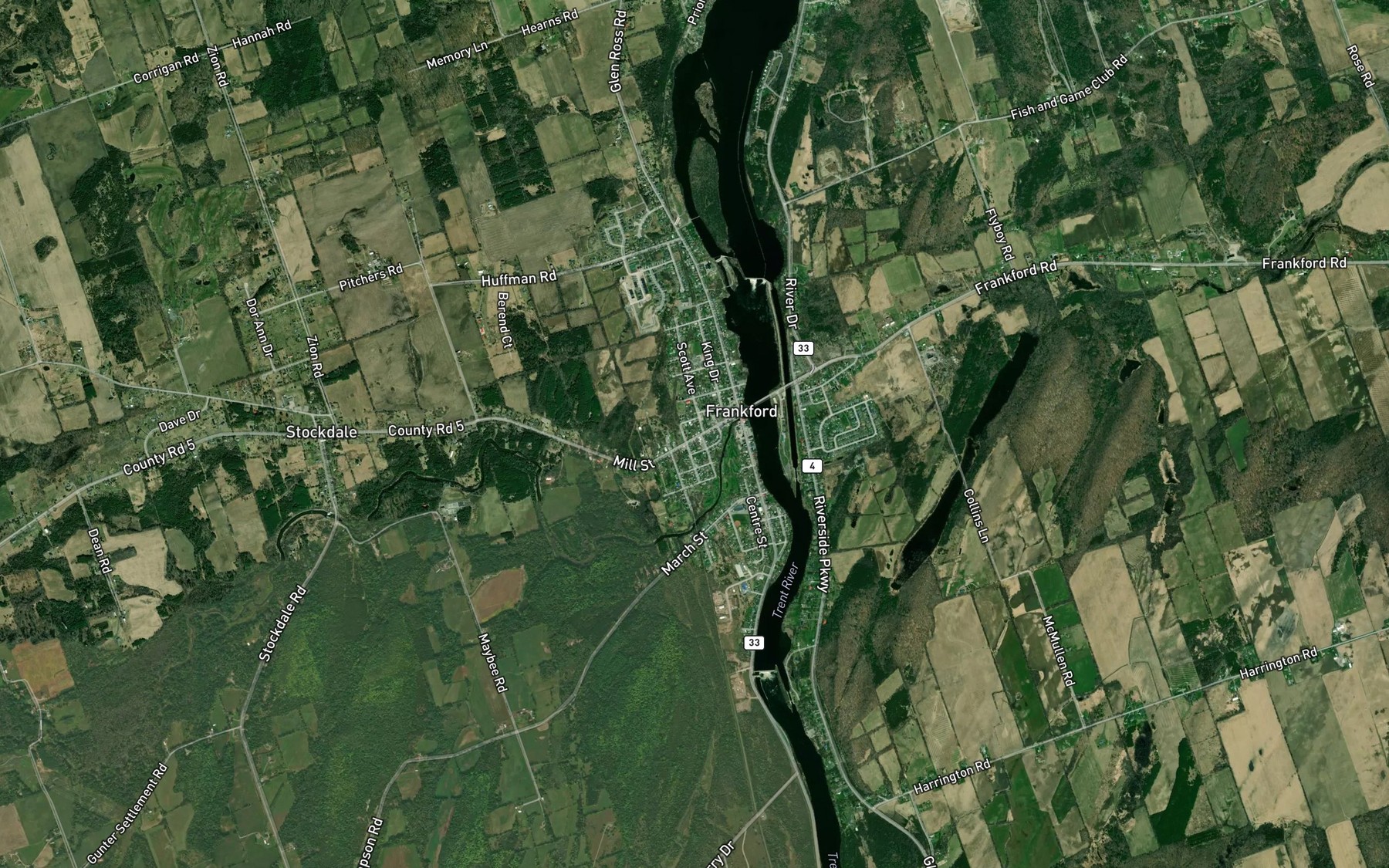 Satellite map of the Cold Creek