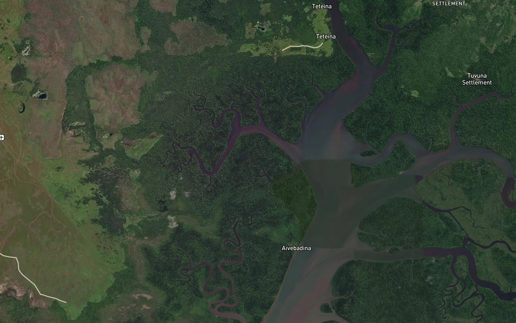 Satellite map of the Rorona Creek