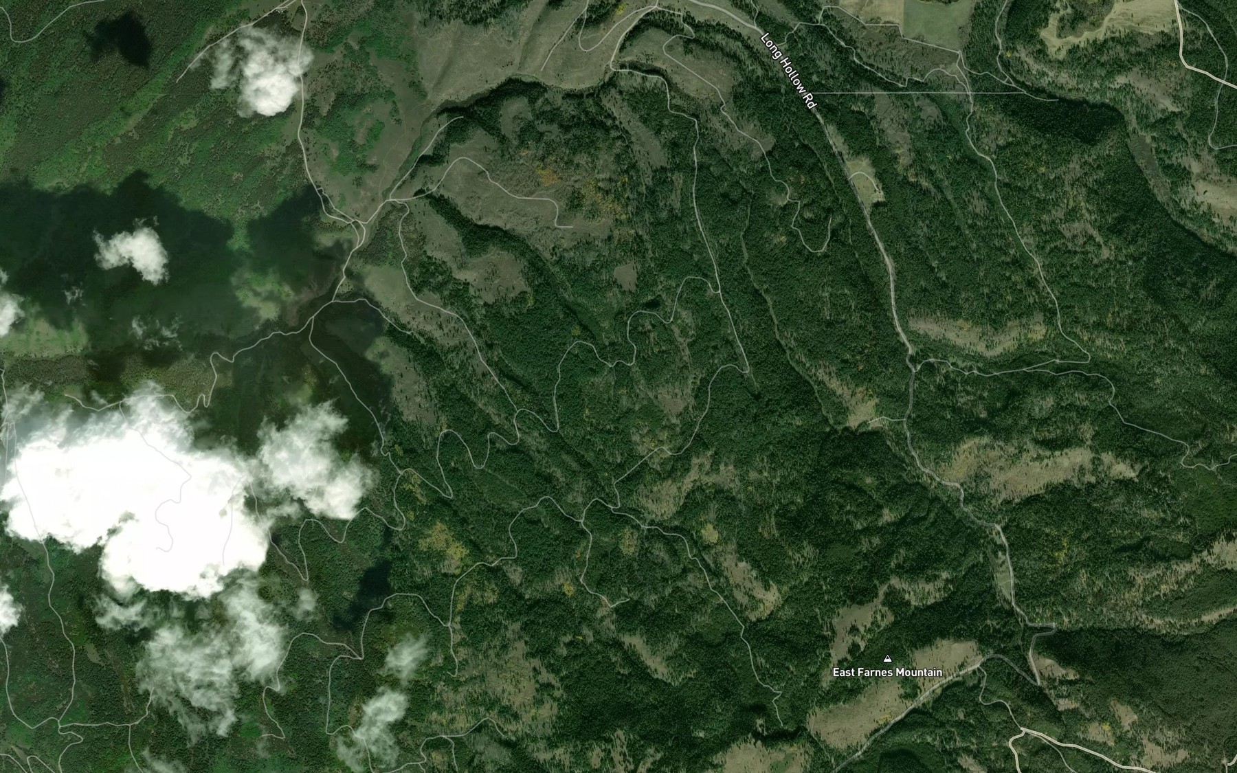 Satellite map of the Hilton Creek