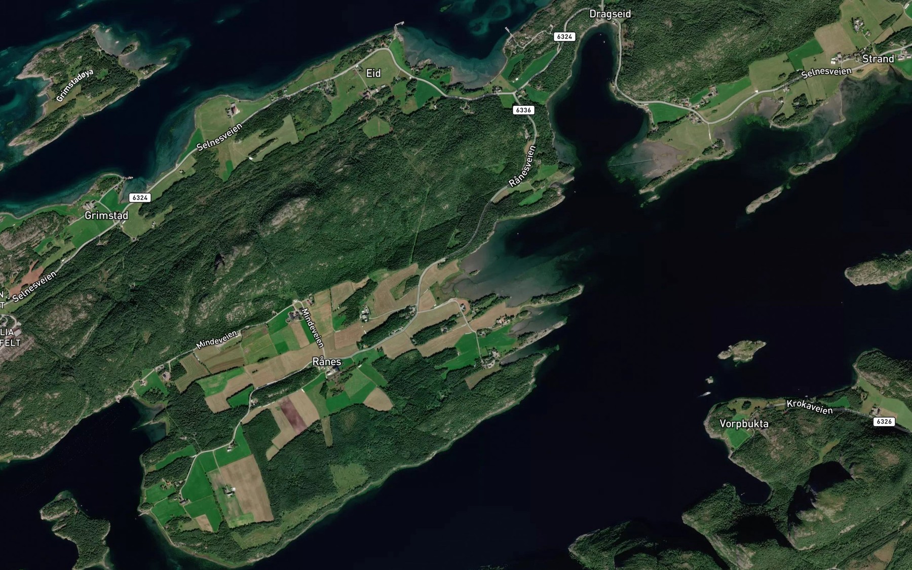 Satellite map of the Oset