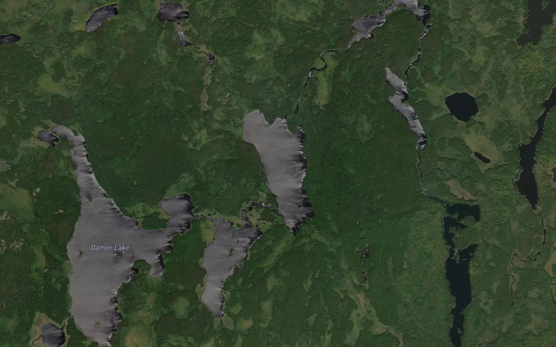 Satellite map of the Pythias Lake