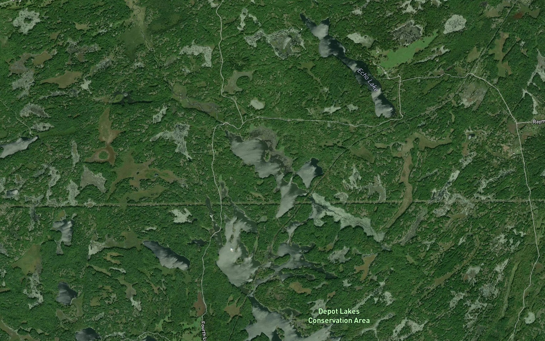 Satellite map of the Fourth Depot Lake