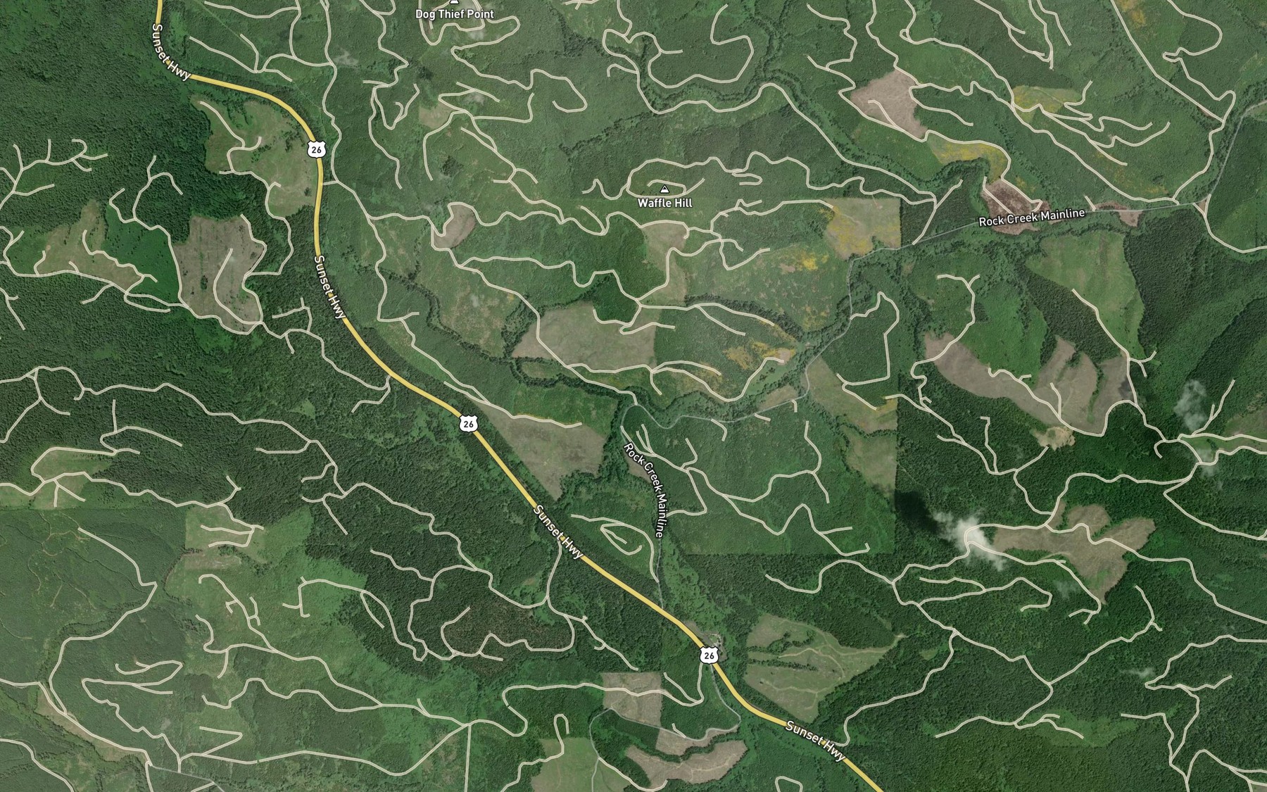 Satellite map of the Military Creek