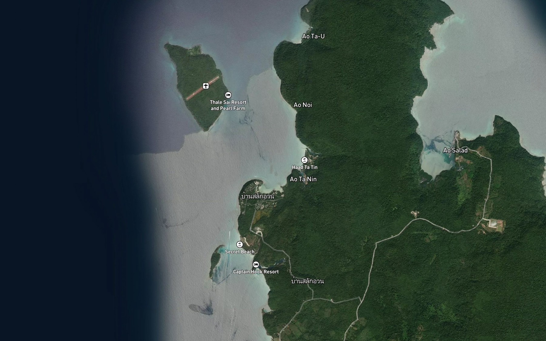 Satellite map of the Ao Salak Uan