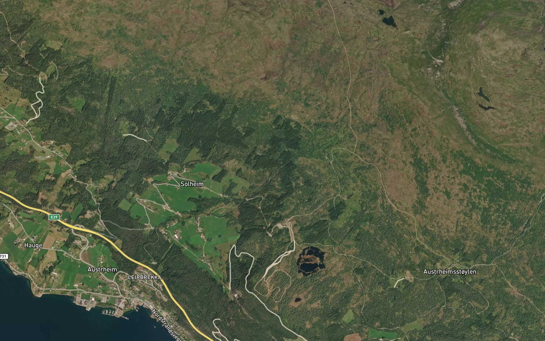 Satellite map of the Kvitfella