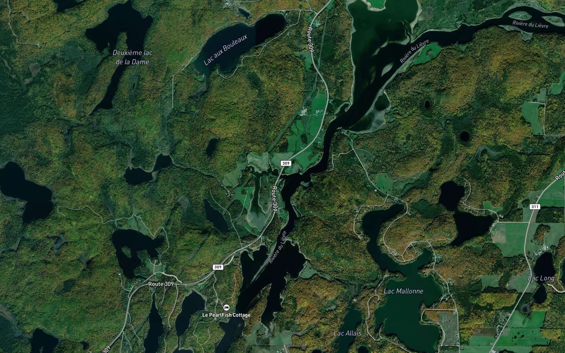 Satellite map of the Ruisseau Paquet