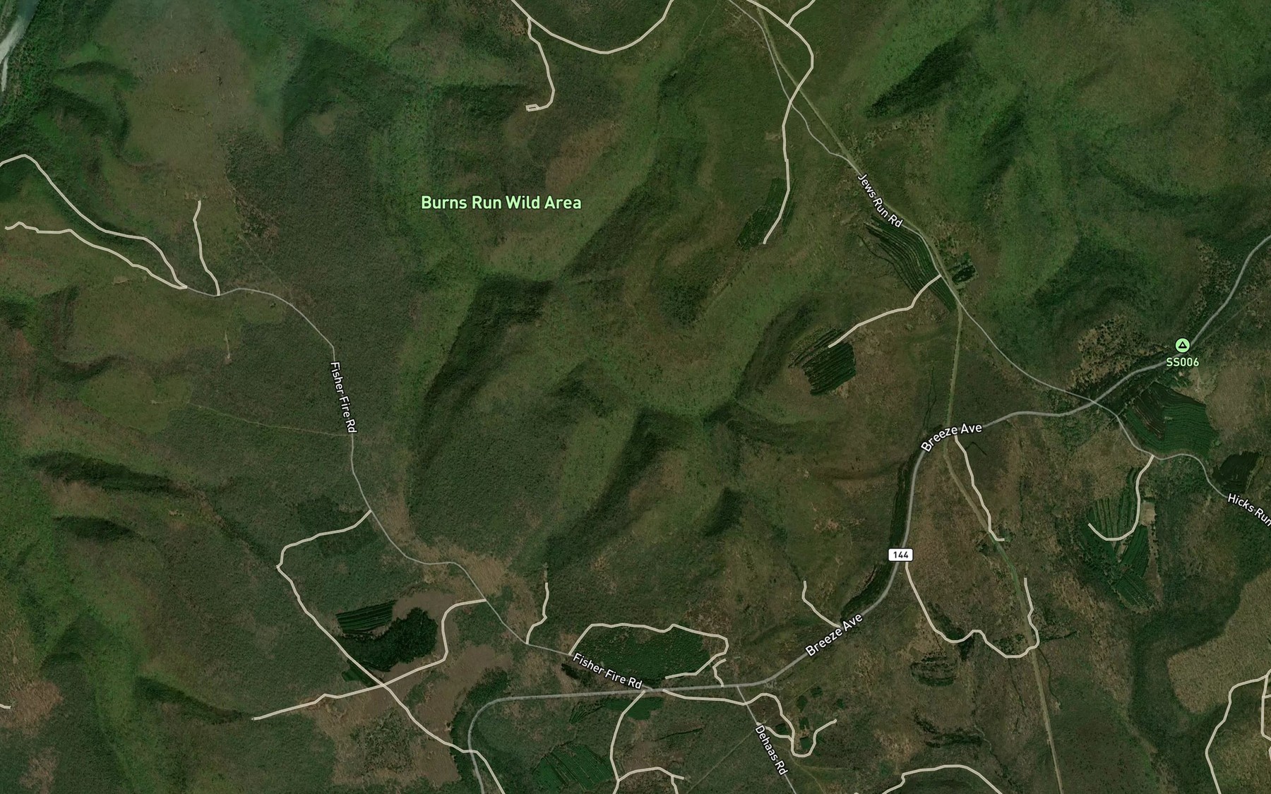 Satellite map of the Bloody Run