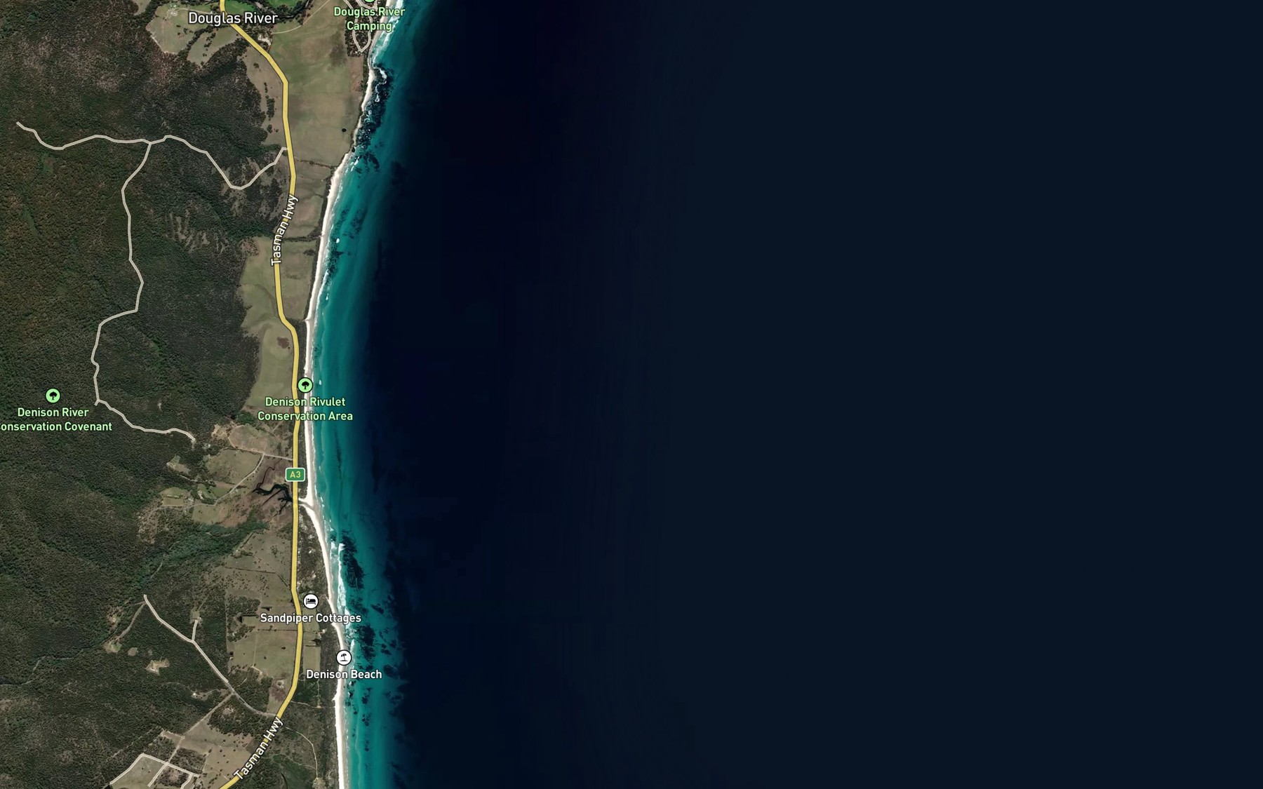 Satellite map of the MacLean Bay