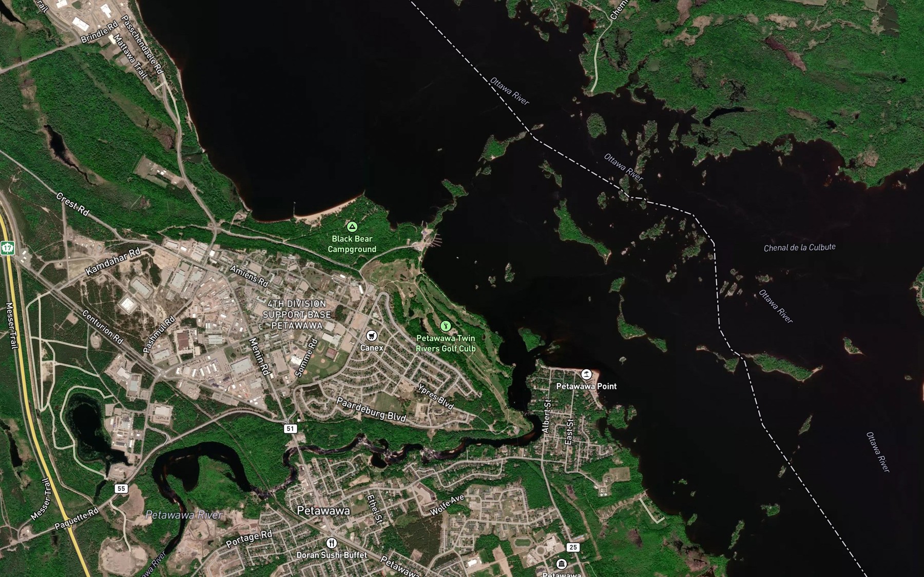 Satellite map of the Upper Narrows