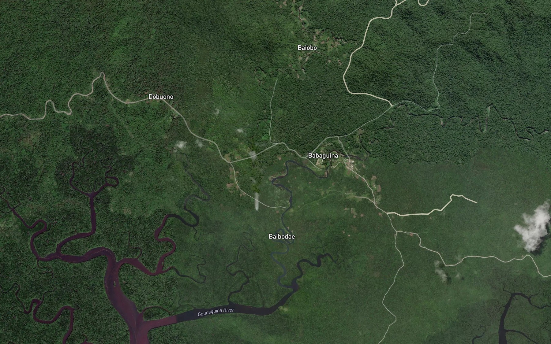 Satellite map of the Gounaguina River