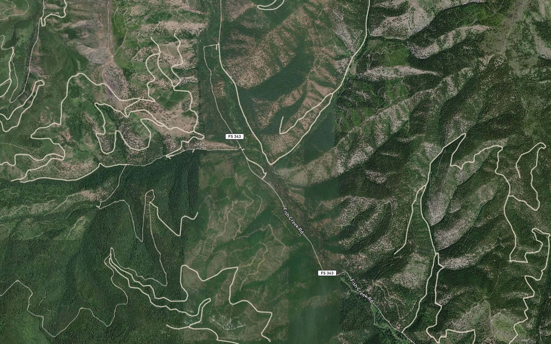 Satellite map of the Wig Creek