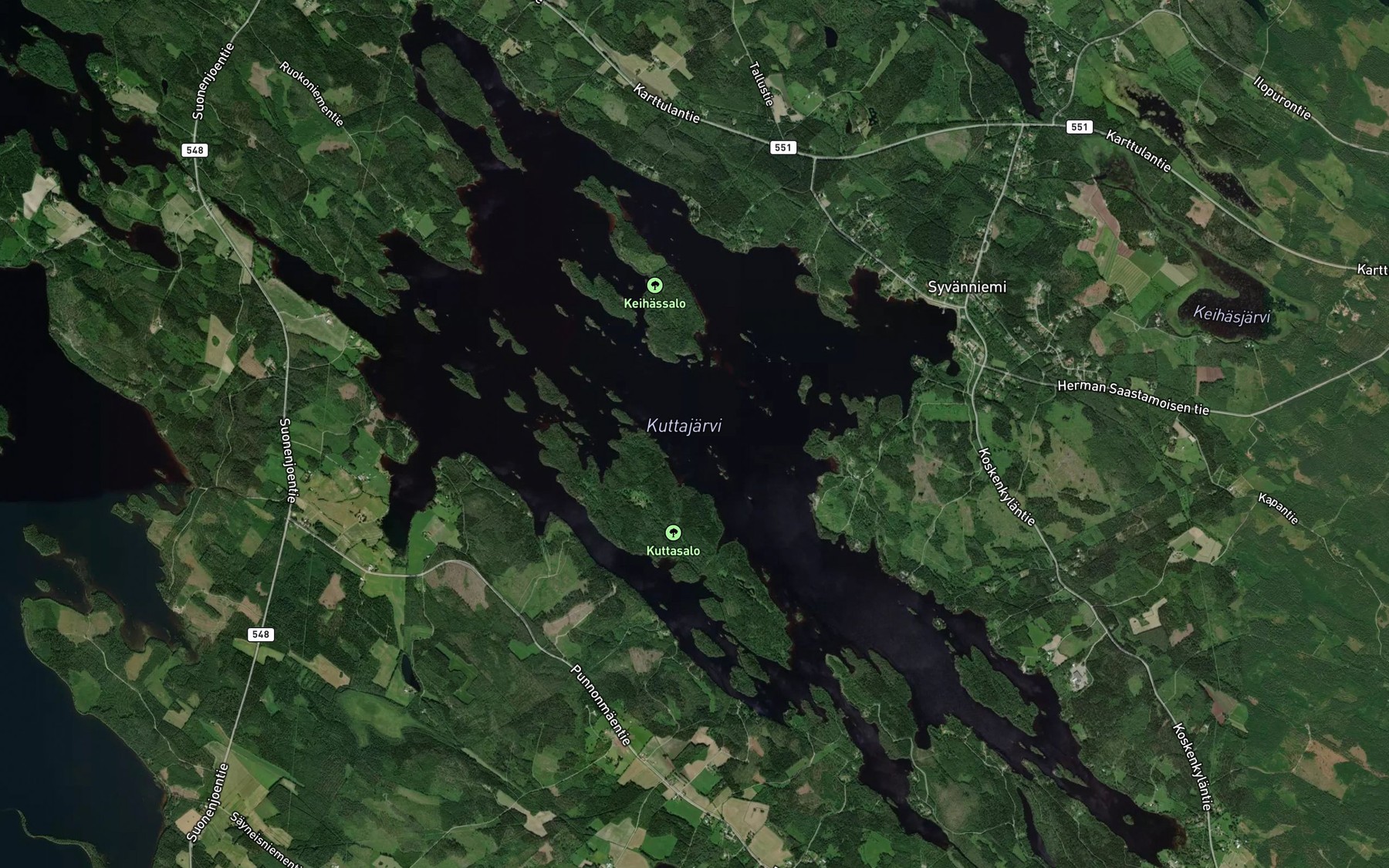 Satellite map of the Kuttajarvi