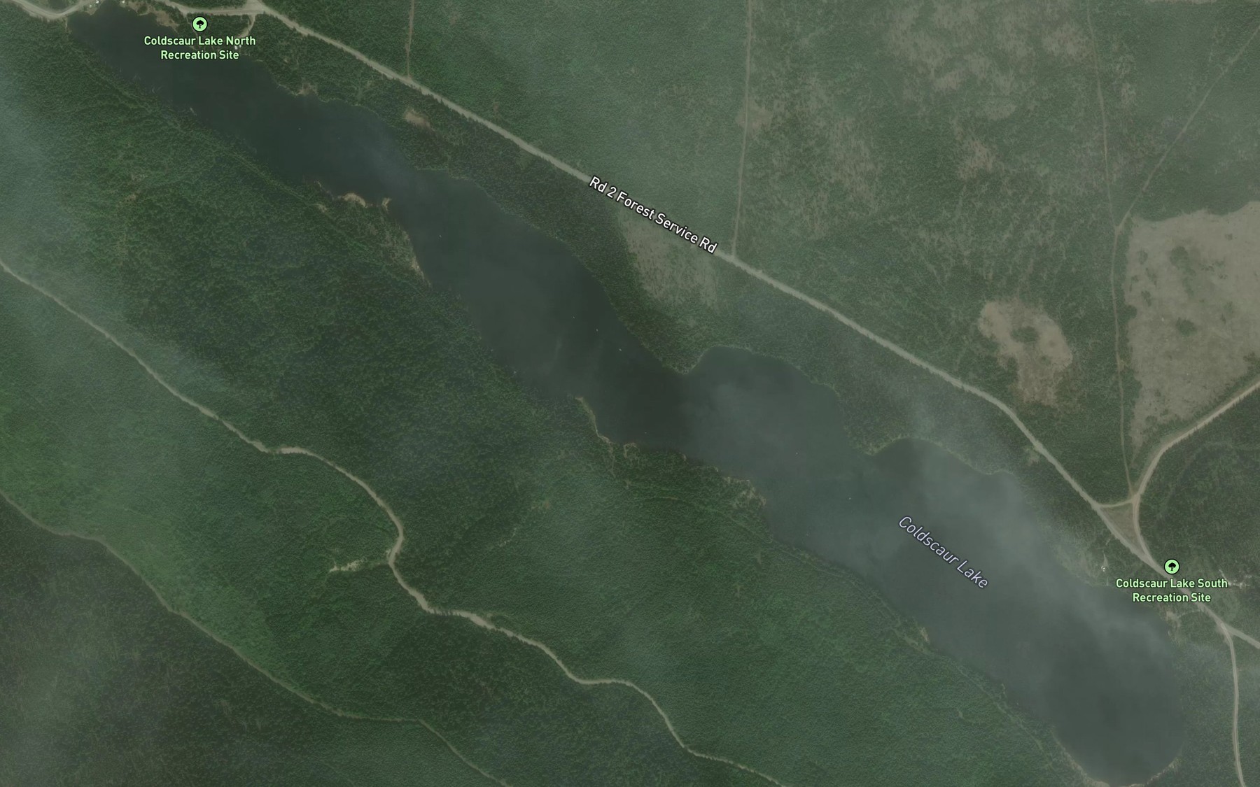 Satellite map of the Coldscaur Lake
