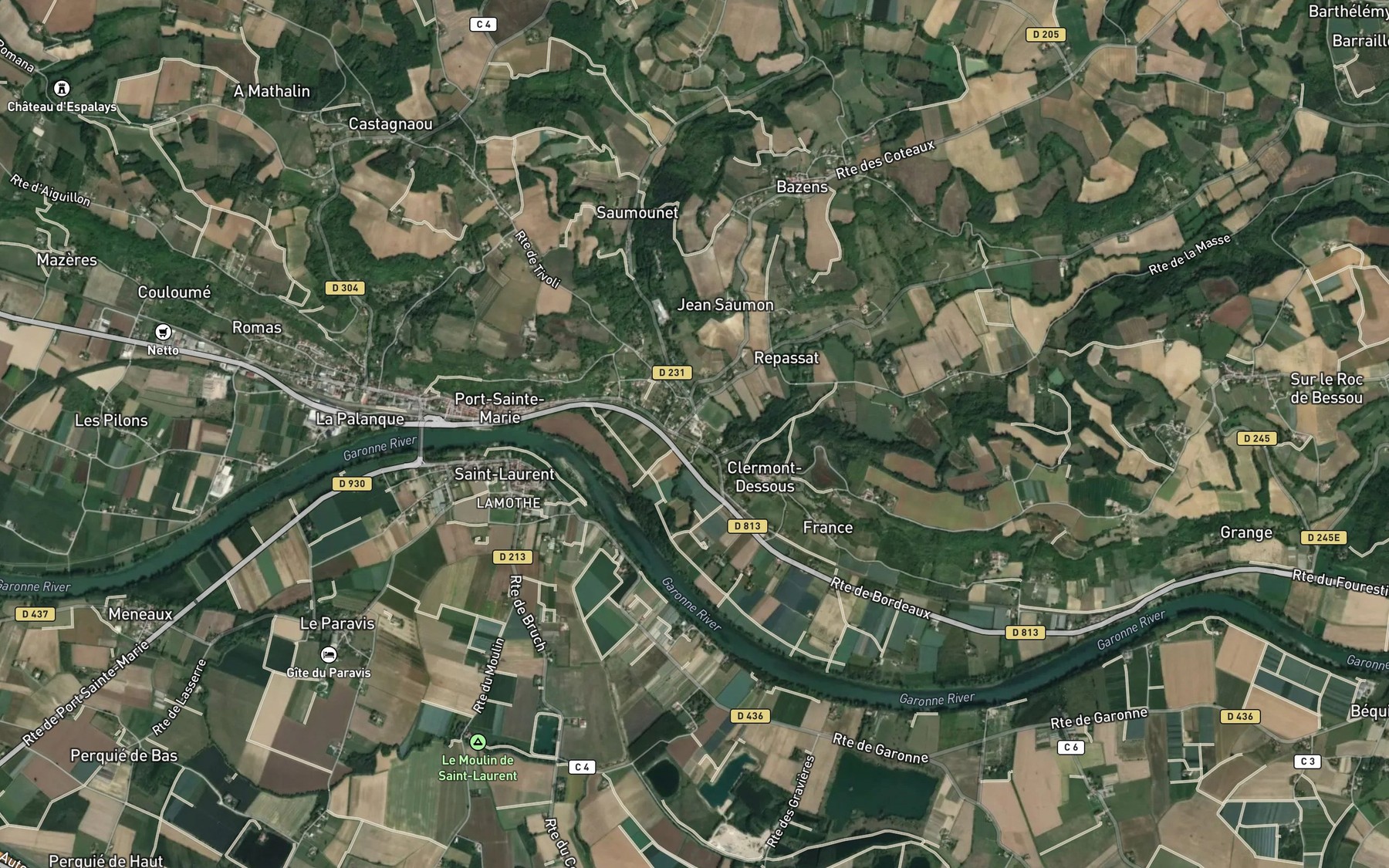 Satellite map of the Masse