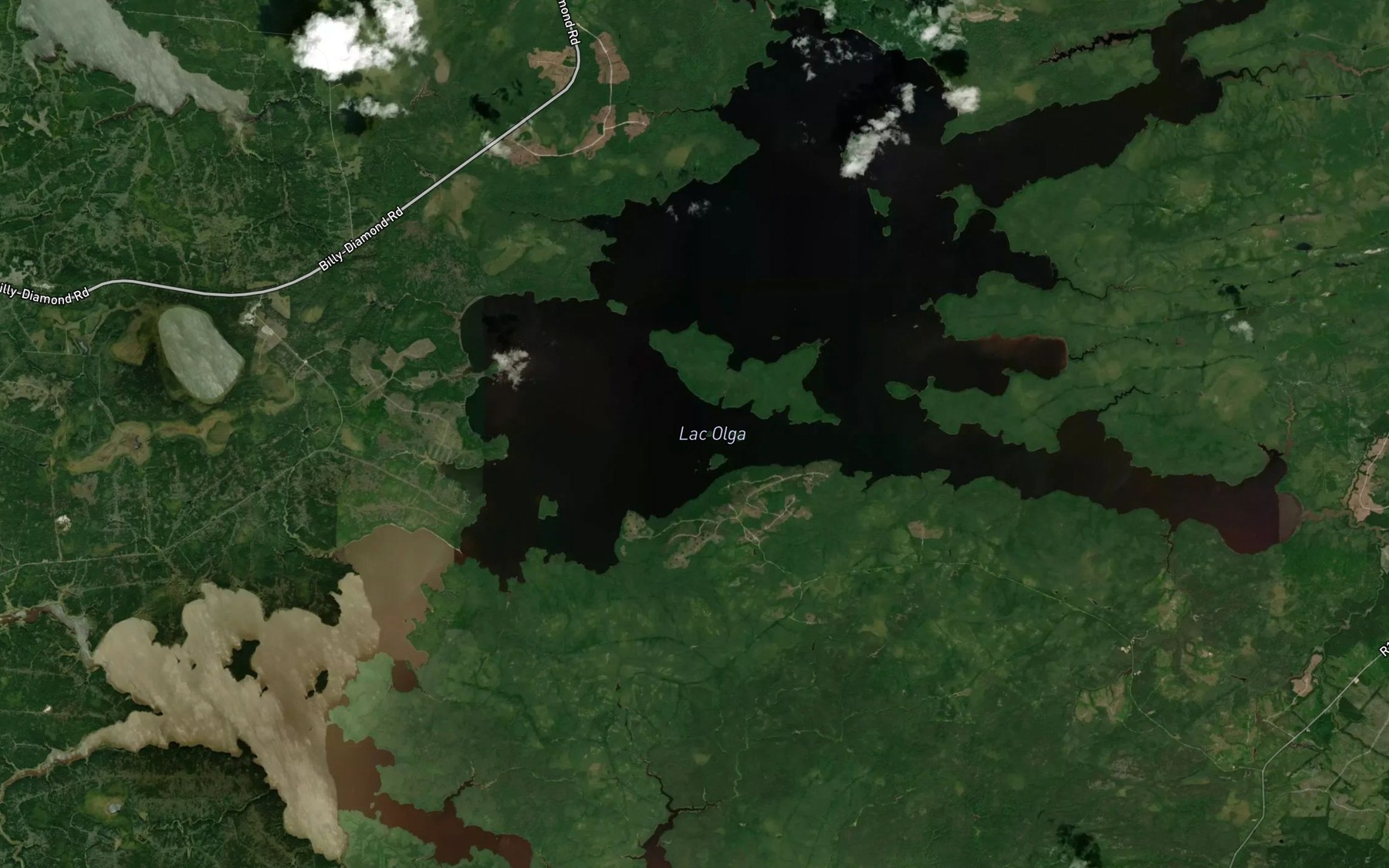 Satellite map of the Lac Olga