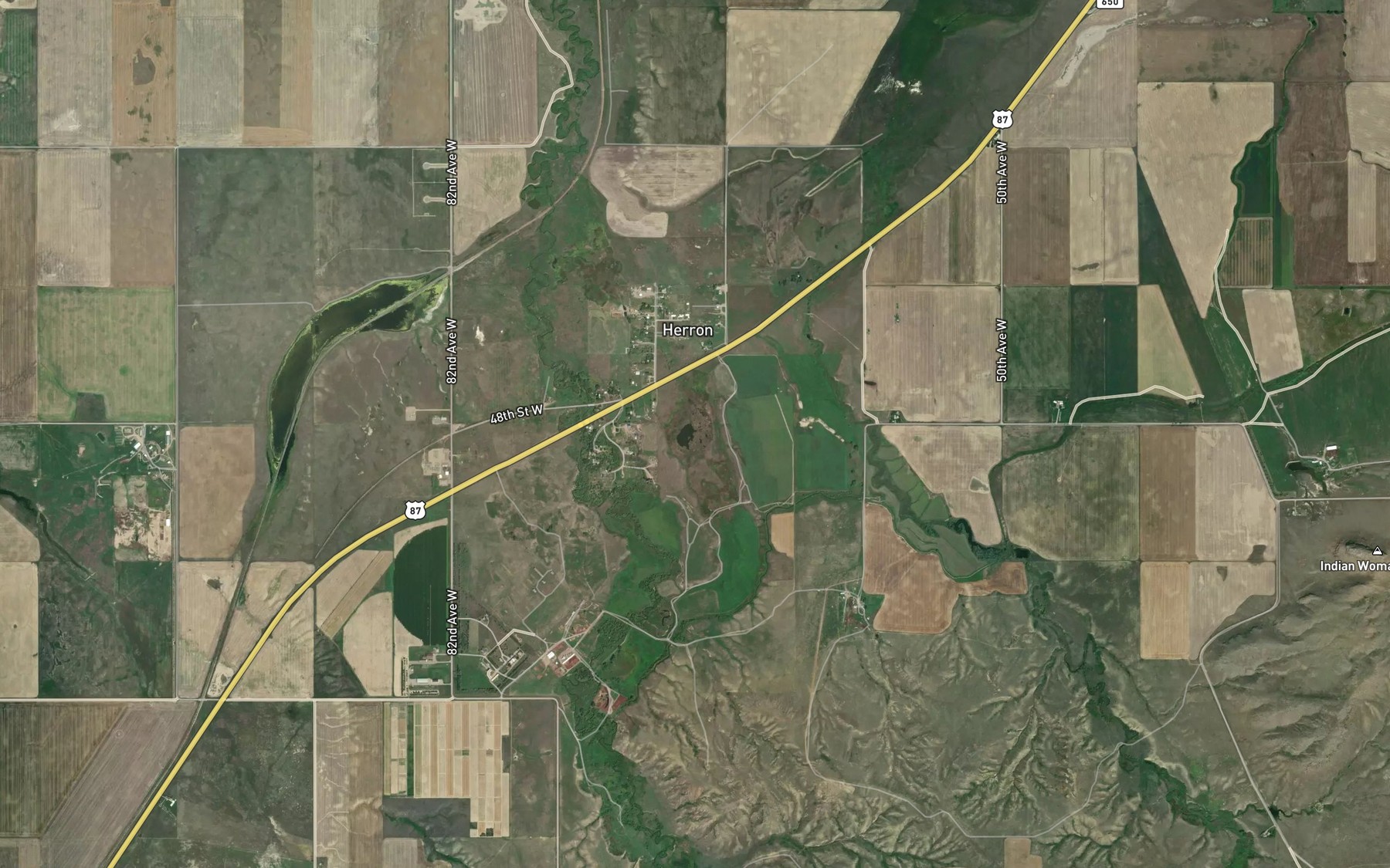Satellite map of the Stink Lake