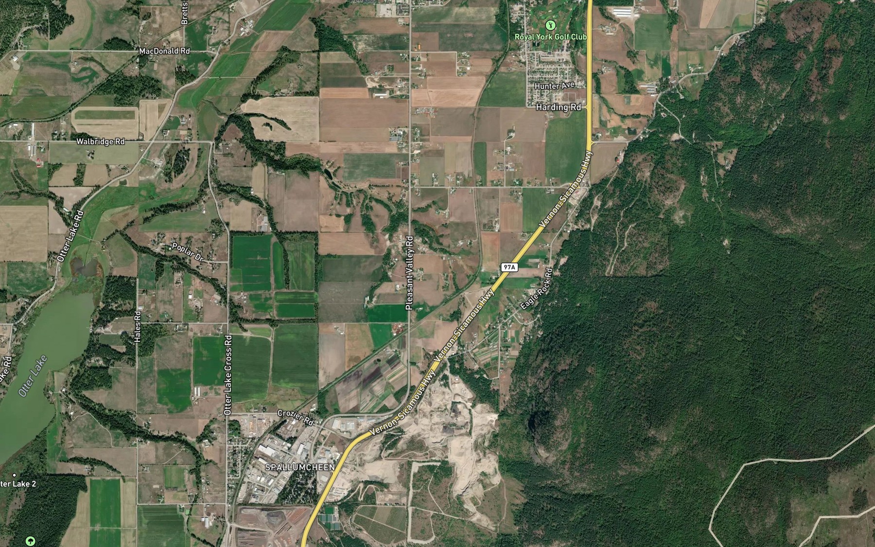 Satellite map of the West Maid Creek