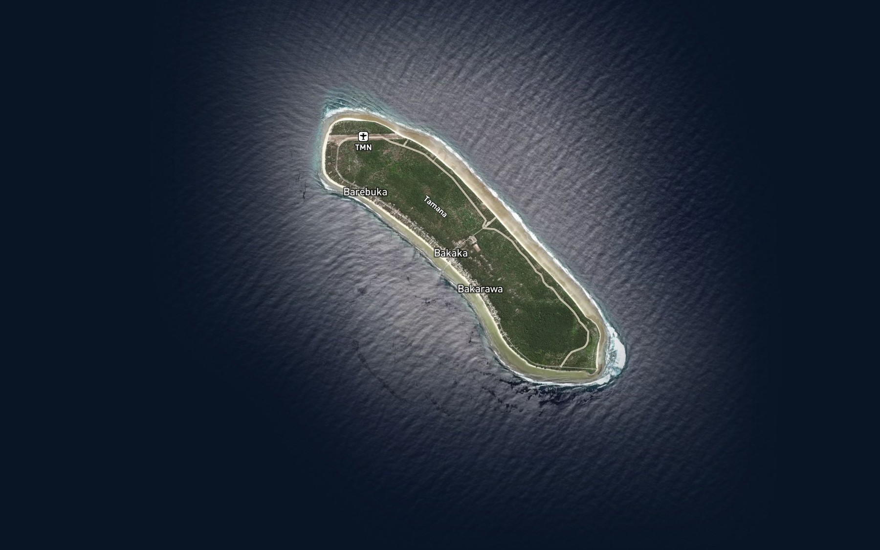 Satellite map of the Blasted Boat Channel