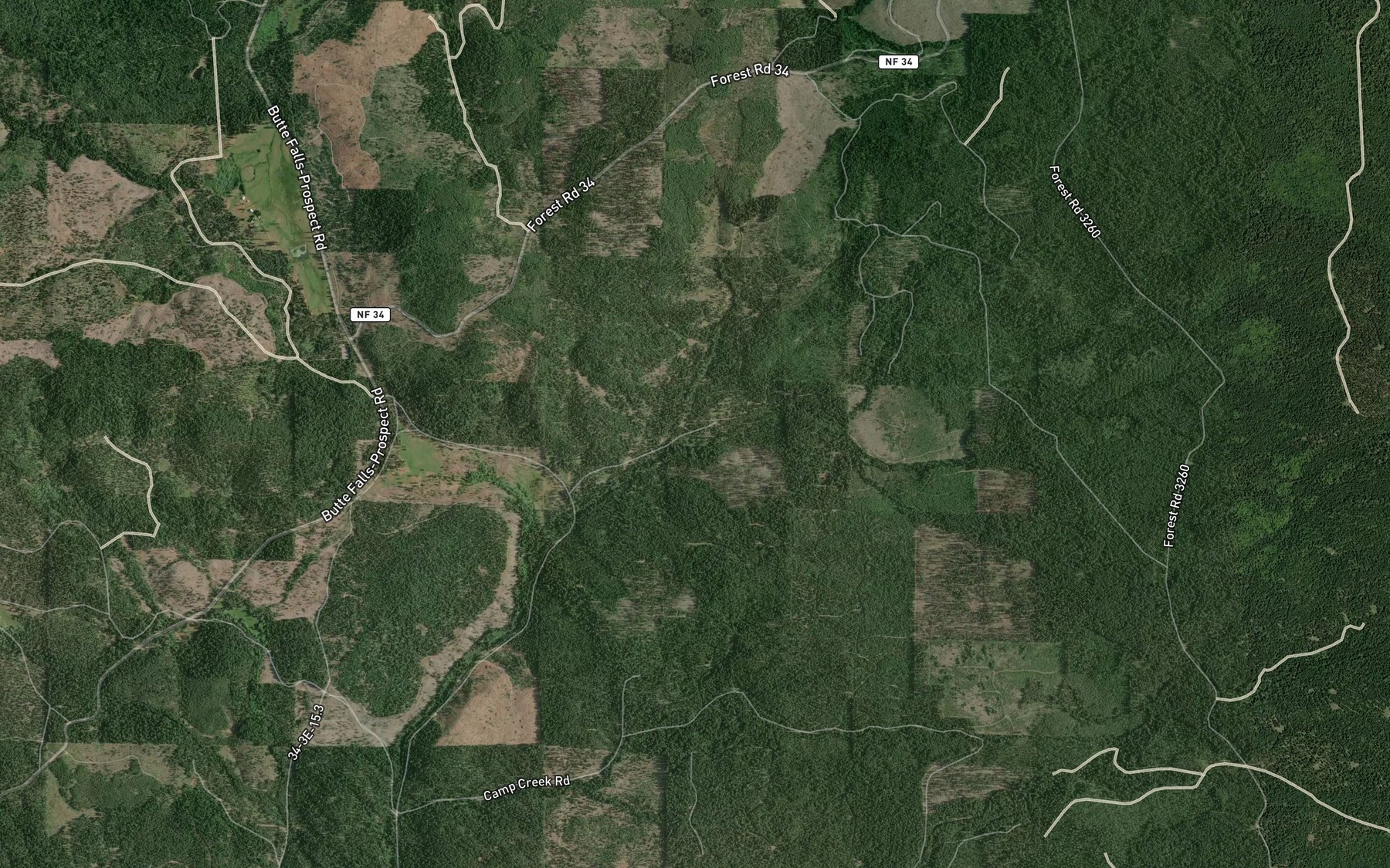 Satellite map of the Phillips Creek