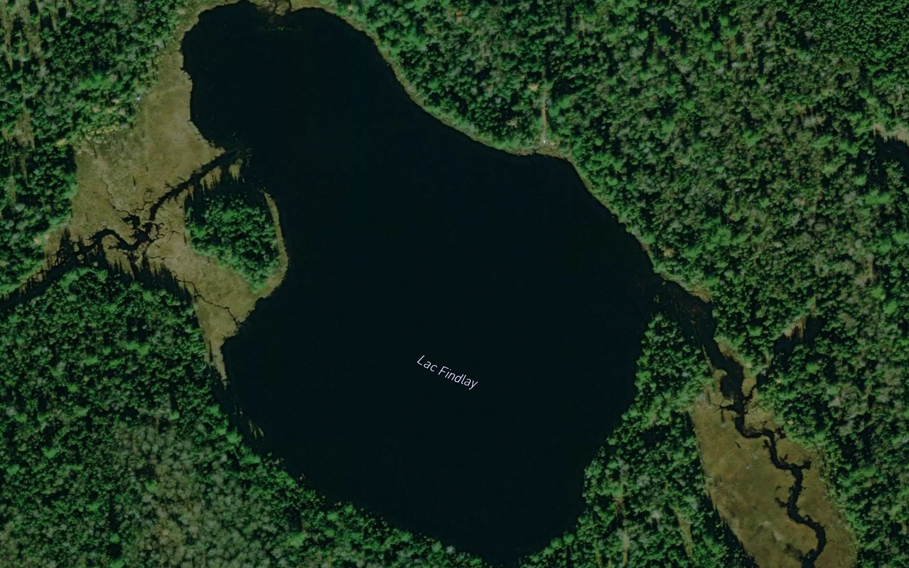 Satellite map of the Lac Findlay
