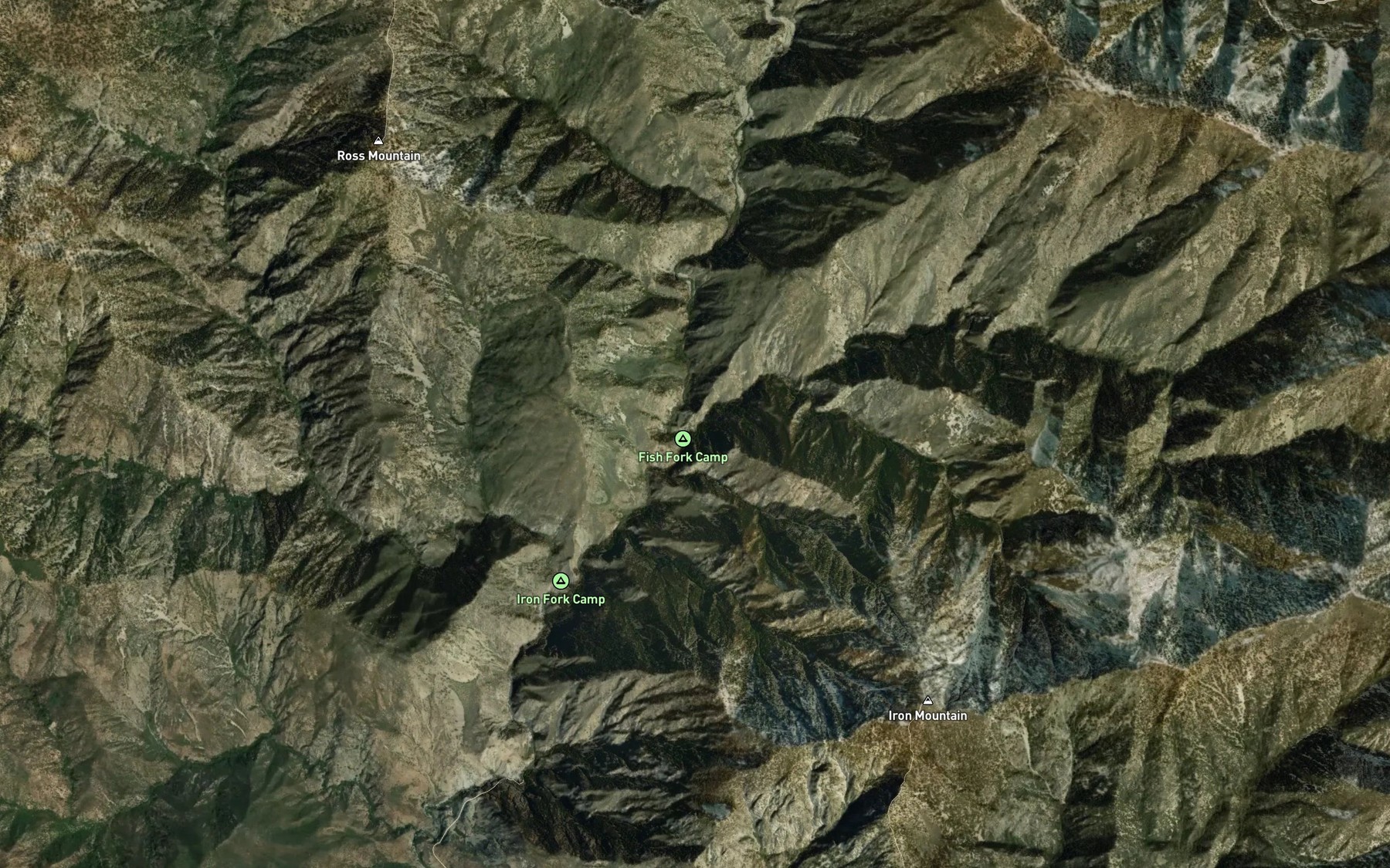 Satellite map of the Fish Fork