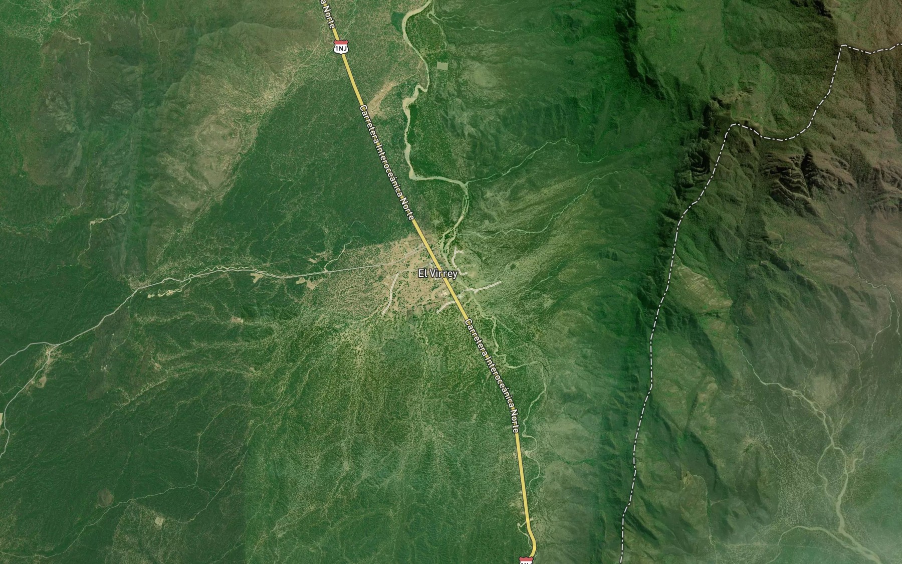 Satellite map of the Quebrada Vega Callejones