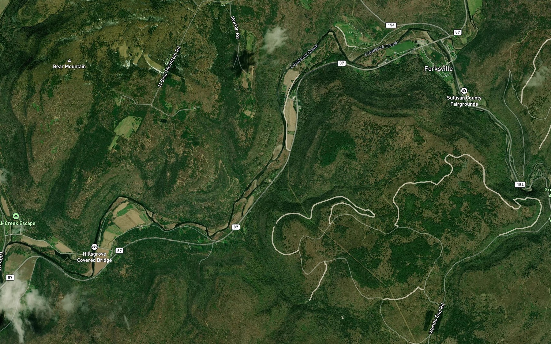 Satellite map of the Scar Run