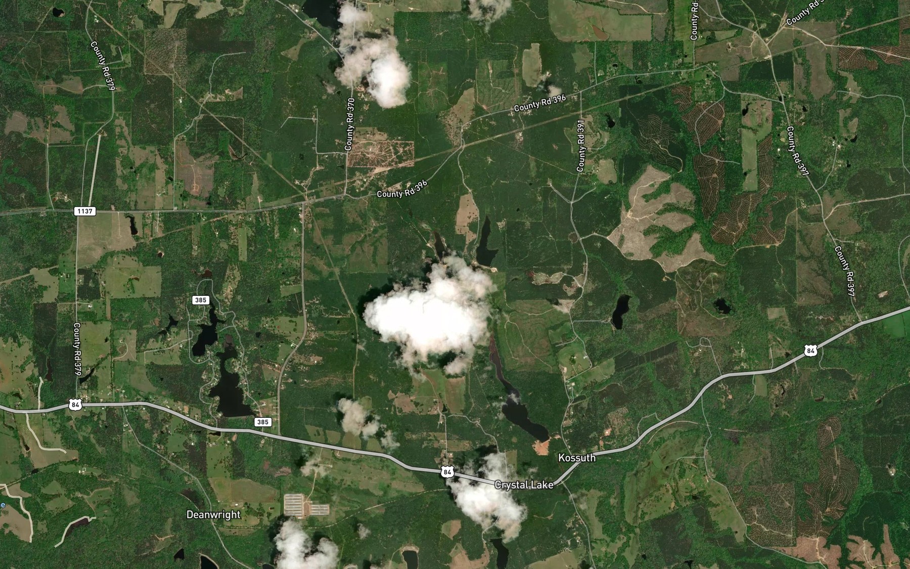 Satellite map of the Hudson Lake