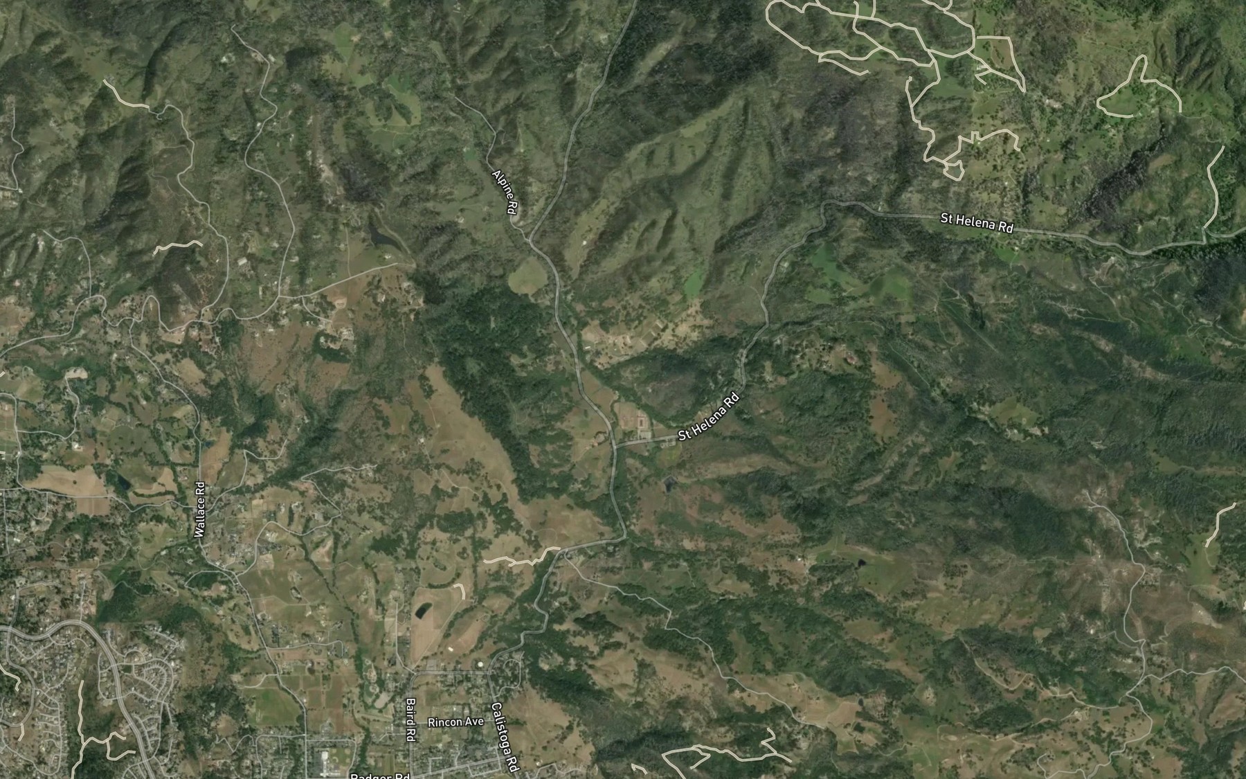 Satellite map of the Weeks Creek