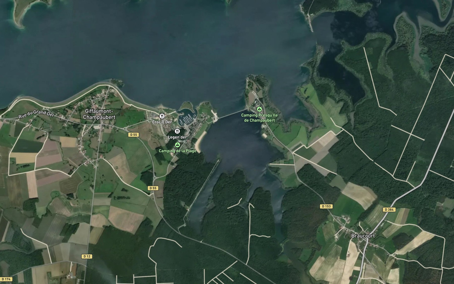 Satellite map of the Etang de Bonnevais