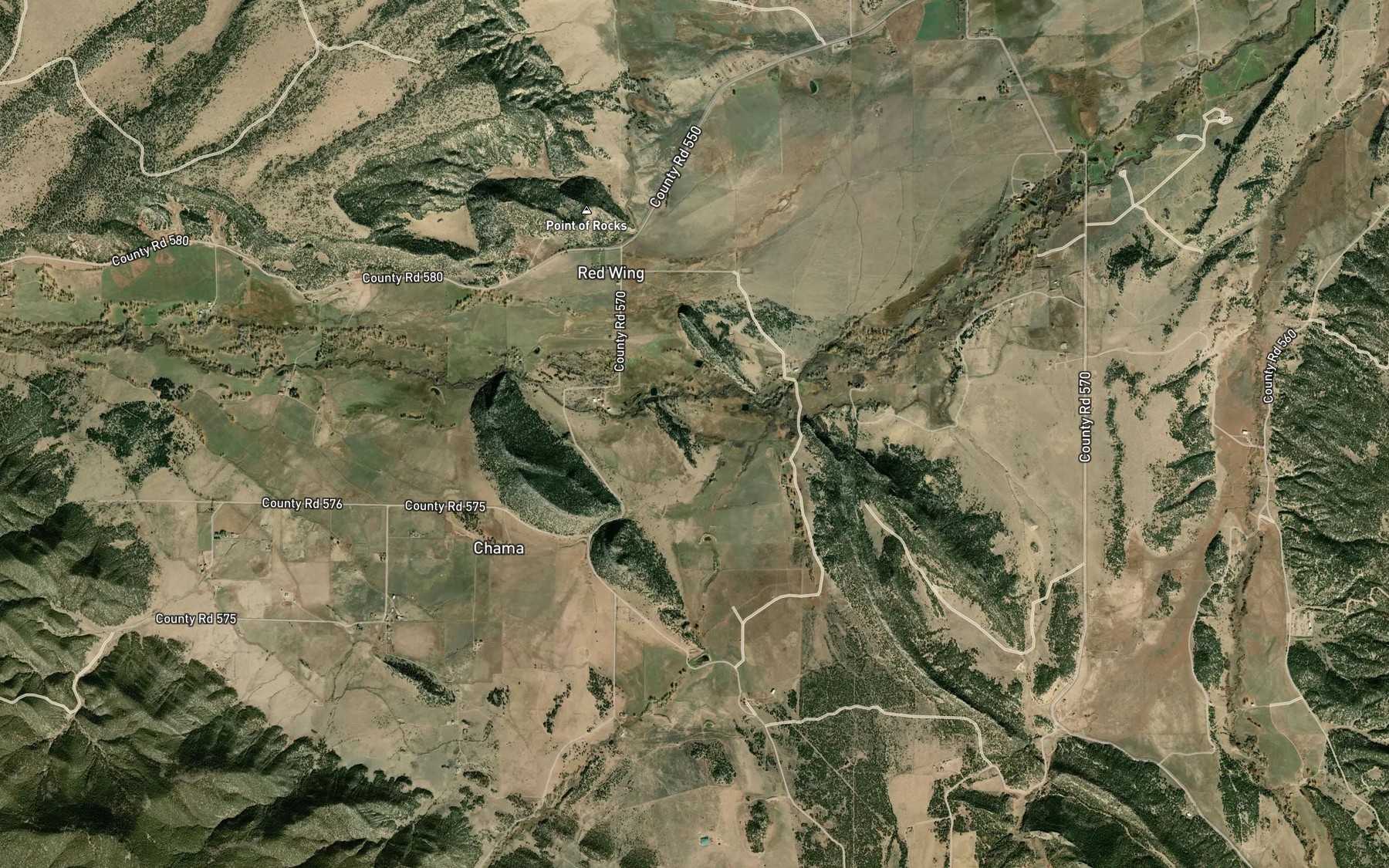Satellite map of the Deus Pioneer Ditch