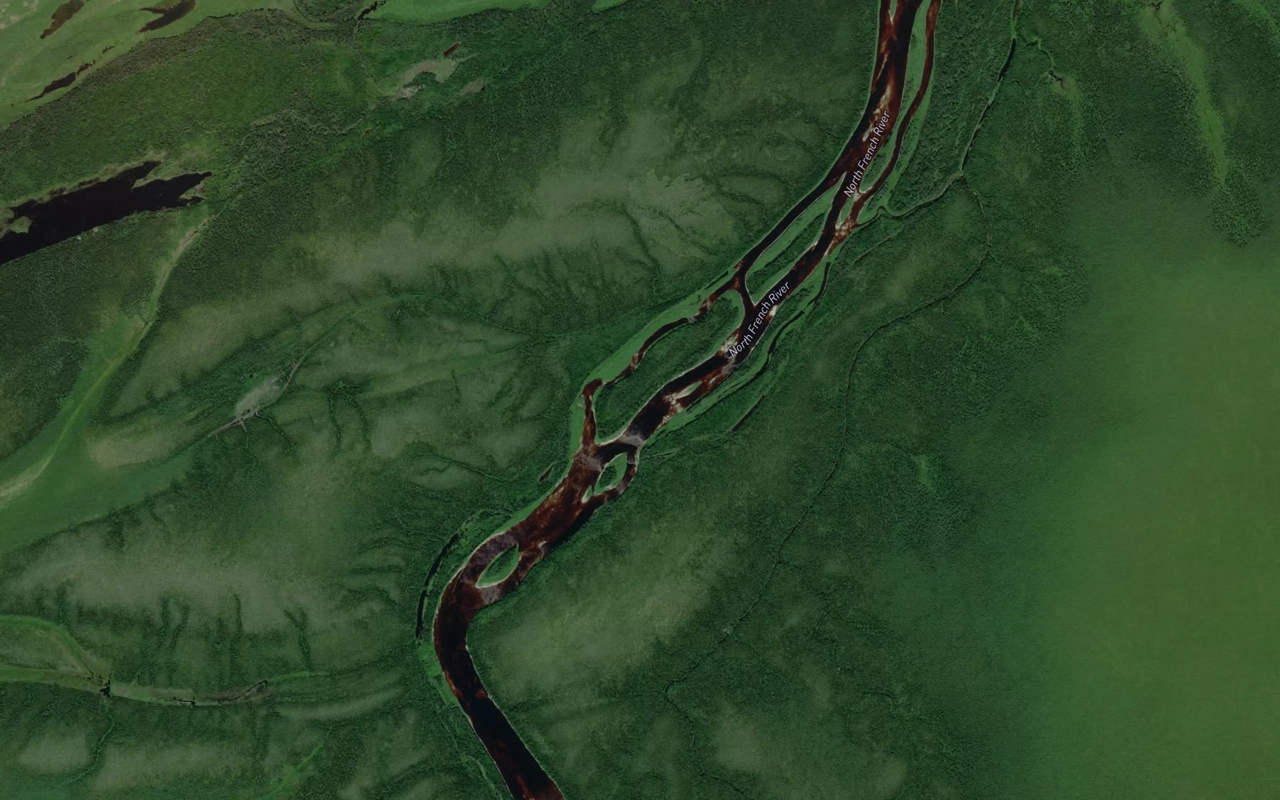 Satellite map of the Makachonau Rapids