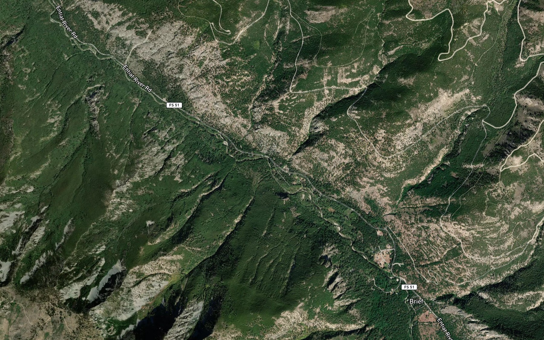 Satellite map of the Grandma Creek