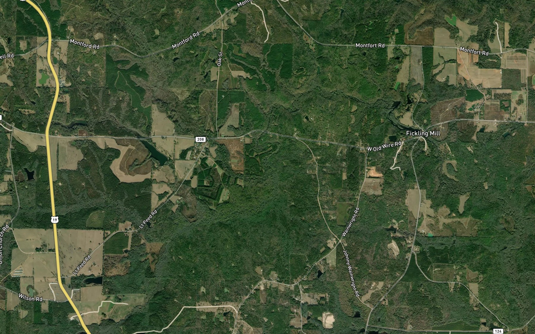 Satellite map of the Little Patsiliga Creek
